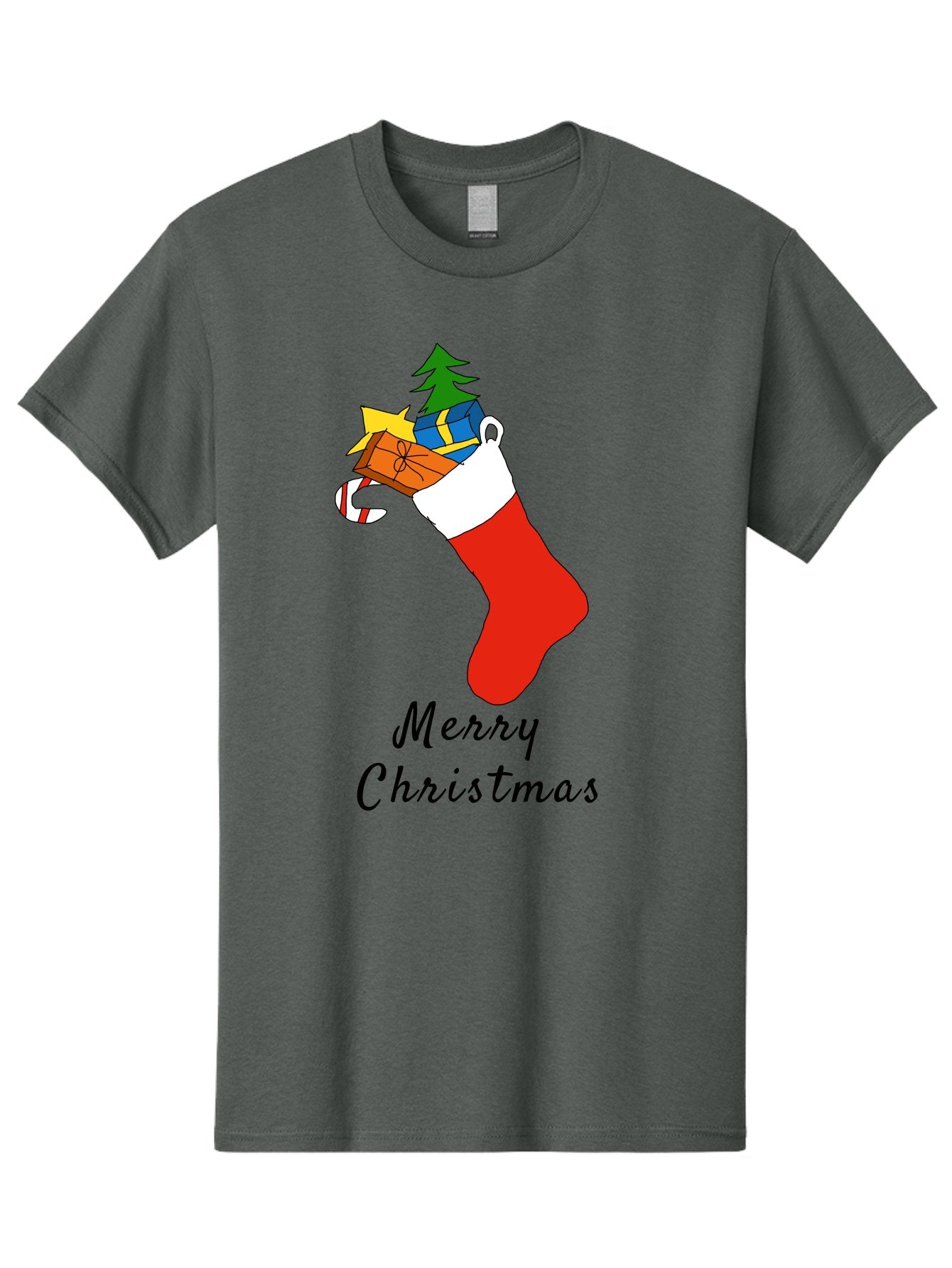 Merry-Christmas-1 Men'S Graphic Tee, 100% Cotton, Comfortable Casual Summer Wear, Machine Washable, Christmas Stocking, Holiday Gifts, Festive Decorations, Christmas Tree, Wrapped Presents, Candy Cane, Merry Christmas Greeting, -  Aaa096 19
