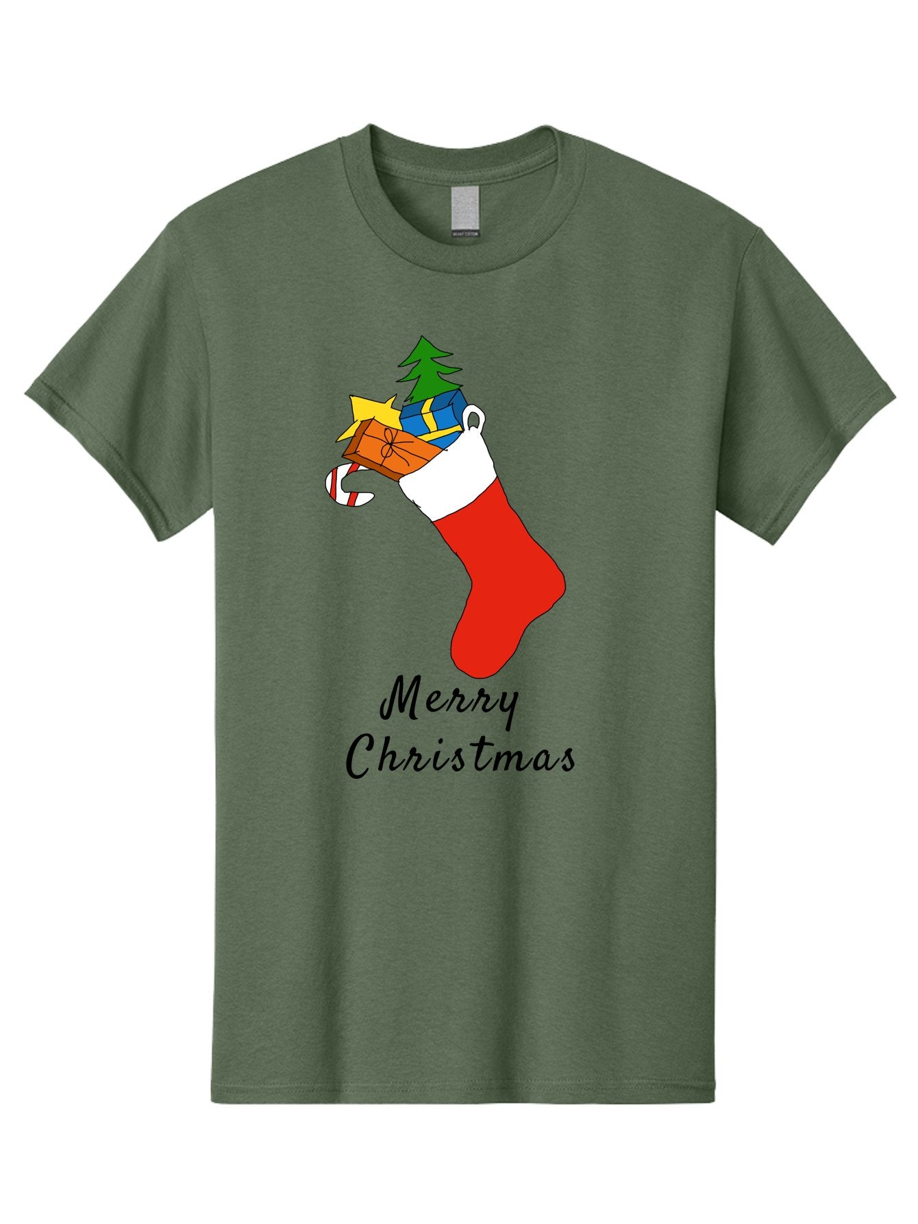 Merry-Christmas-1 Men'S Graphic Tee, 100% Cotton, Comfortable Casual Summer Wear, Machine Washable, Christmas Stocking, Holiday Gifts, Festive Decorations, Christmas Tree, Wrapped Presents, Candy Cane, Merry Christmas Greeting, -  Aaa096 29
