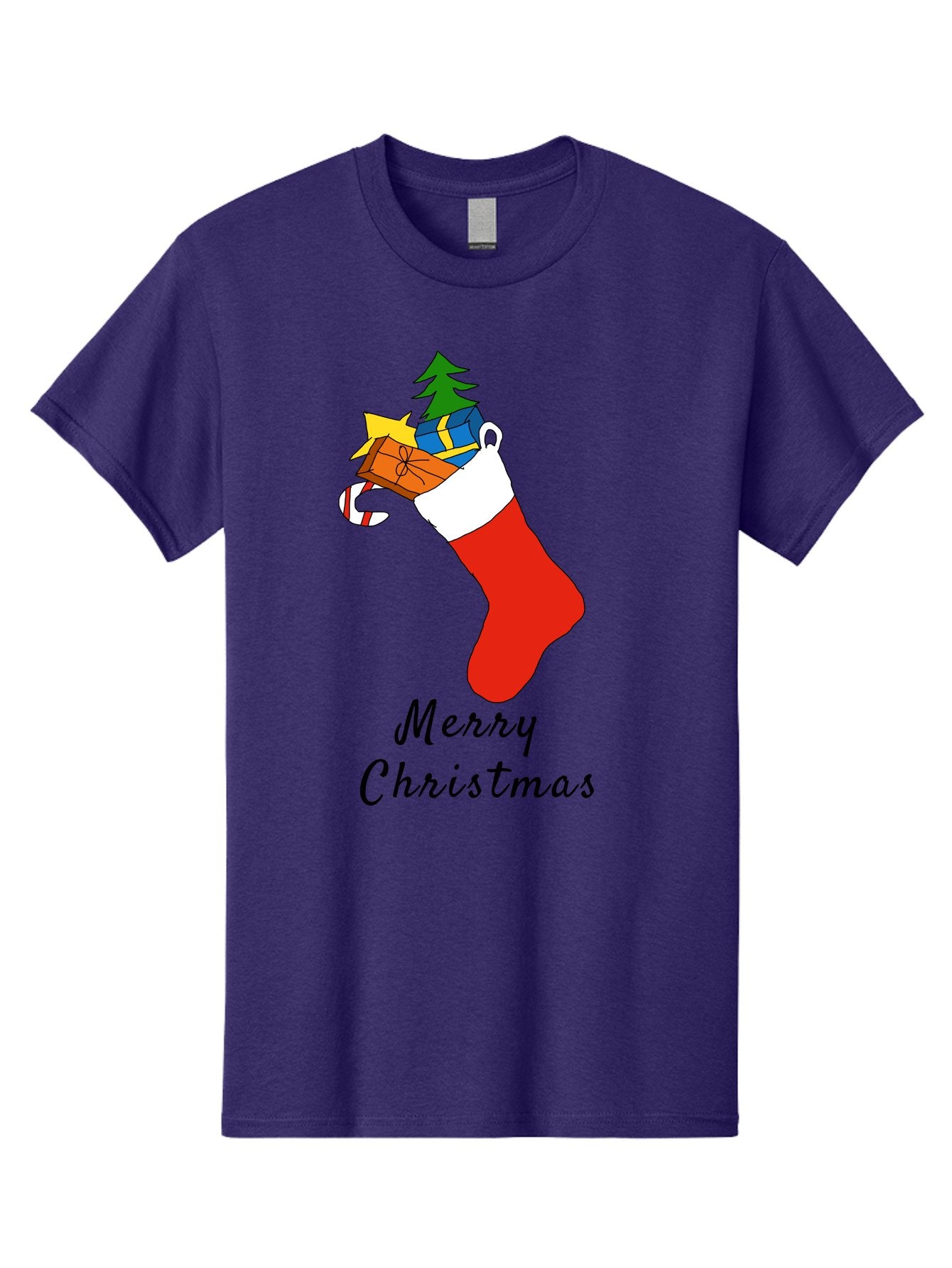 Merry-Christmas-1 Men'S Graphic Tee, 100% Cotton, Comfortable Casual Summer Wear, Machine Washable, Christmas Stocking, Holiday Gifts, Festive Decorations, Christmas Tree, Wrapped Presents, Candy Cane, Merry Christmas Greeting, -  Aaa096 11