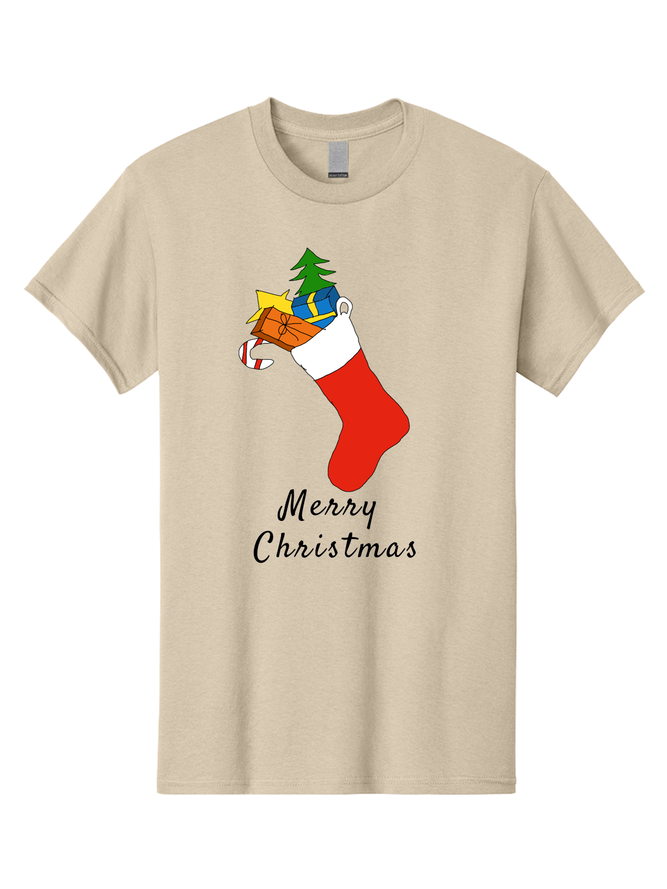 Merry-Christmas-1 Men'S Graphic Tee, 100% Cotton, Comfortable Casual Summer Wear, Machine Washable, Christmas Stocking, Holiday Gifts, Festive Decorations, Christmas Tree, Wrapped Presents, Candy Cane, Merry Christmas Greeting, -  Aaa096 27