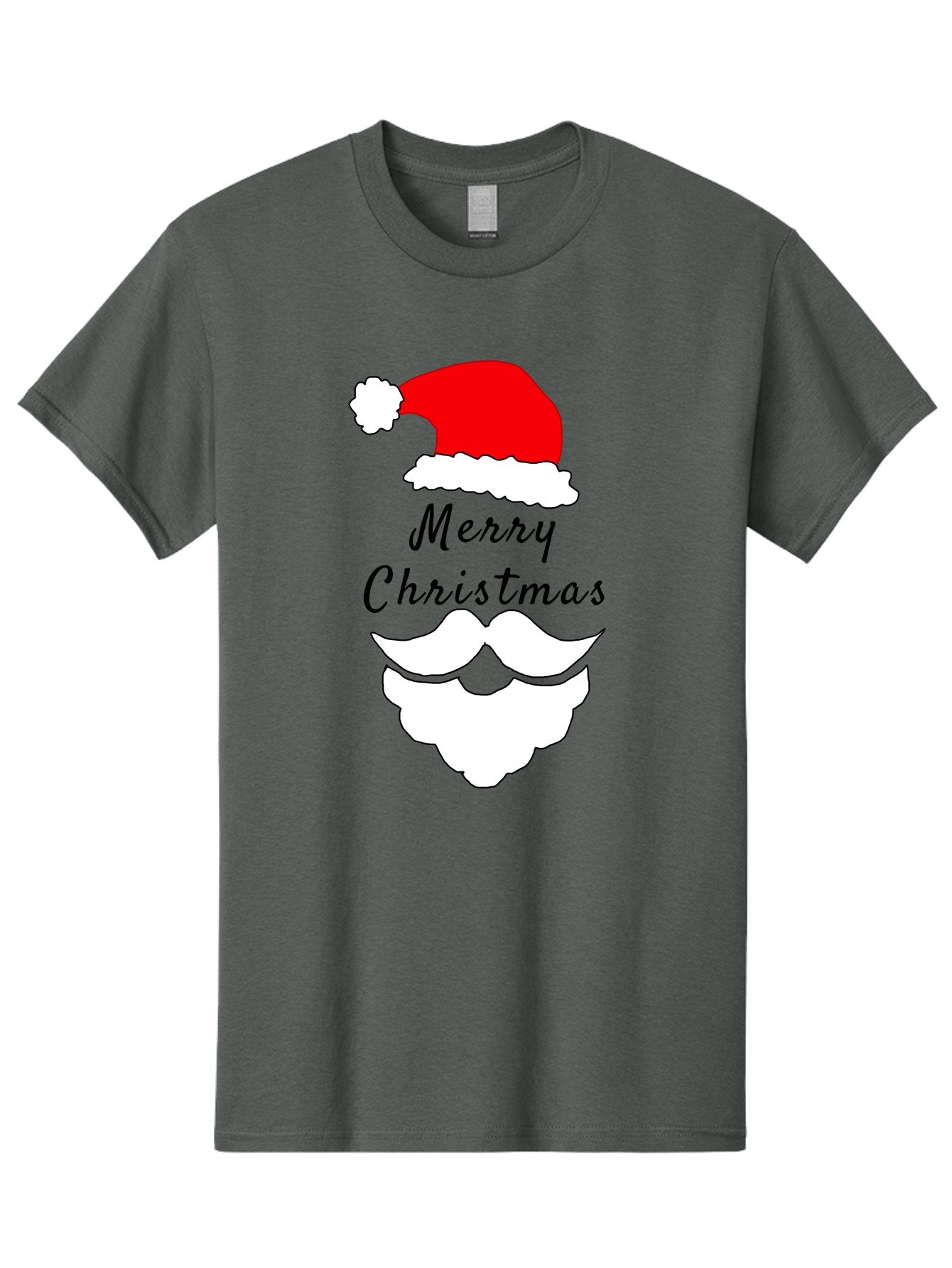 Merry-Christmas Men'S Graphic Tee, 100% Cotton, Comfortable Casual Summer Wear, Machine Washable, Merry Christmas, Santa Hat, White Beard, Festive Season, Holiday Greeting, Christmas Wishes, Jolly Old Saint Nick, Winter Wonderland, -  Aaa097 3