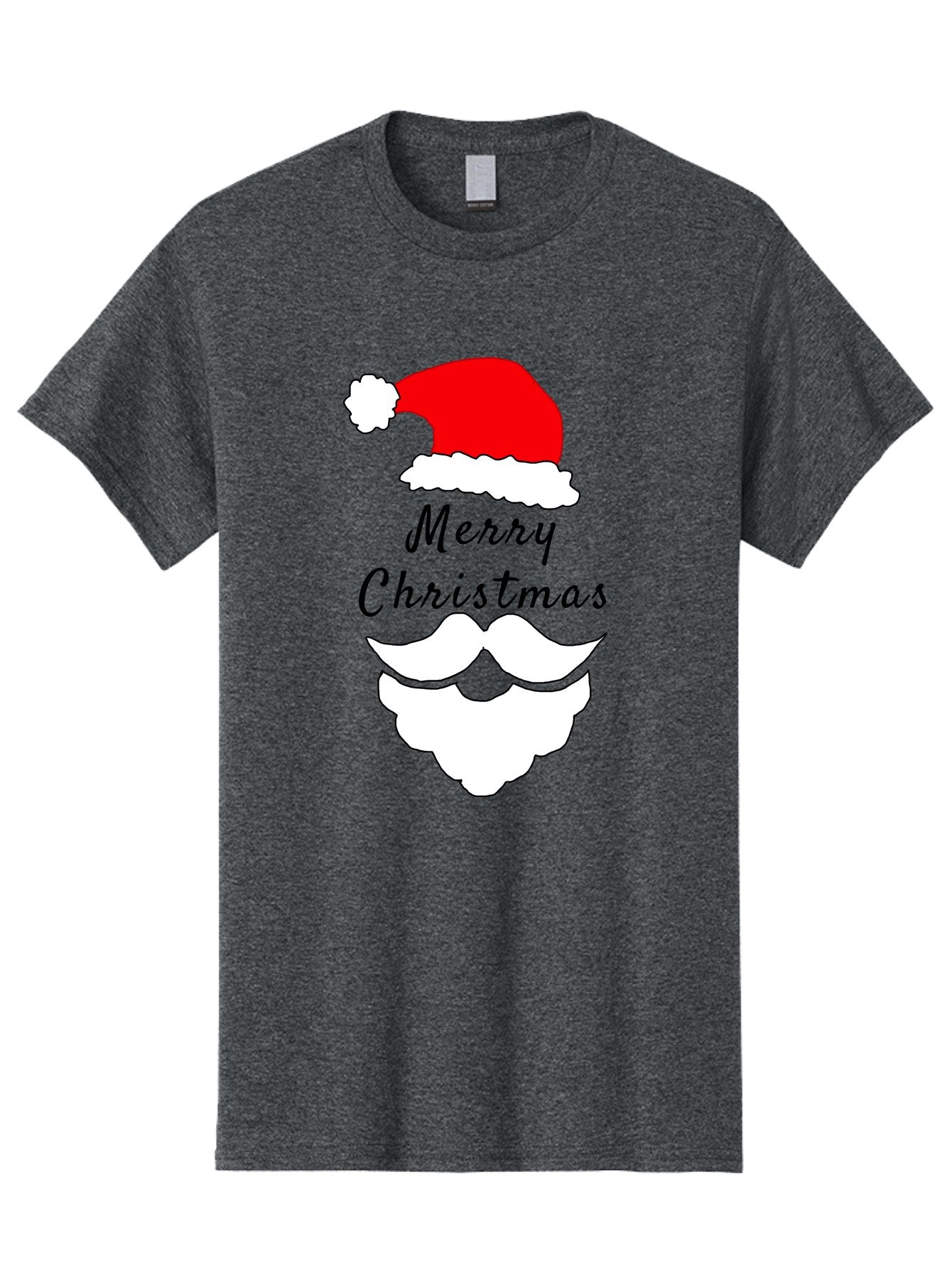 Merry-Christmas Men'S Graphic Tee, 100% Cotton, Comfortable Casual Summer Wear, Machine Washable, Merry Christmas, Santa Hat, White Beard, Festive Season, Holiday Greeting, Christmas Wishes, Jolly Old Saint Nick, Winter Wonderland, -  Aaa097 15