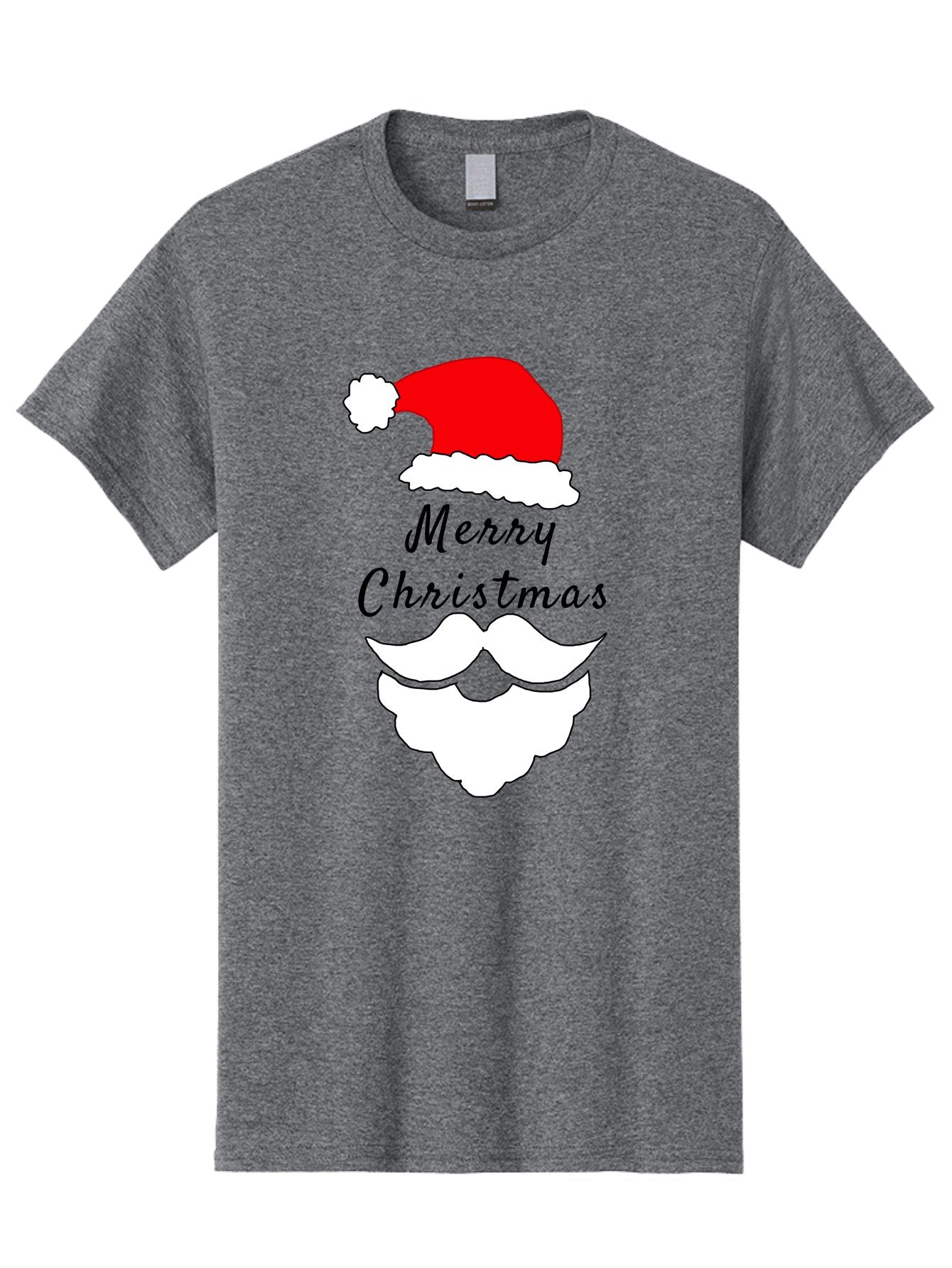 Merry-Christmas Men'S Graphic Tee, 100% Cotton, Comfortable Casual Summer Wear, Machine Washable, Merry Christmas, Santa Hat, White Beard, Festive Season, Holiday Greeting, Christmas Wishes, Jolly Old Saint Nick, Winter Wonderland, -  Aaa097 29