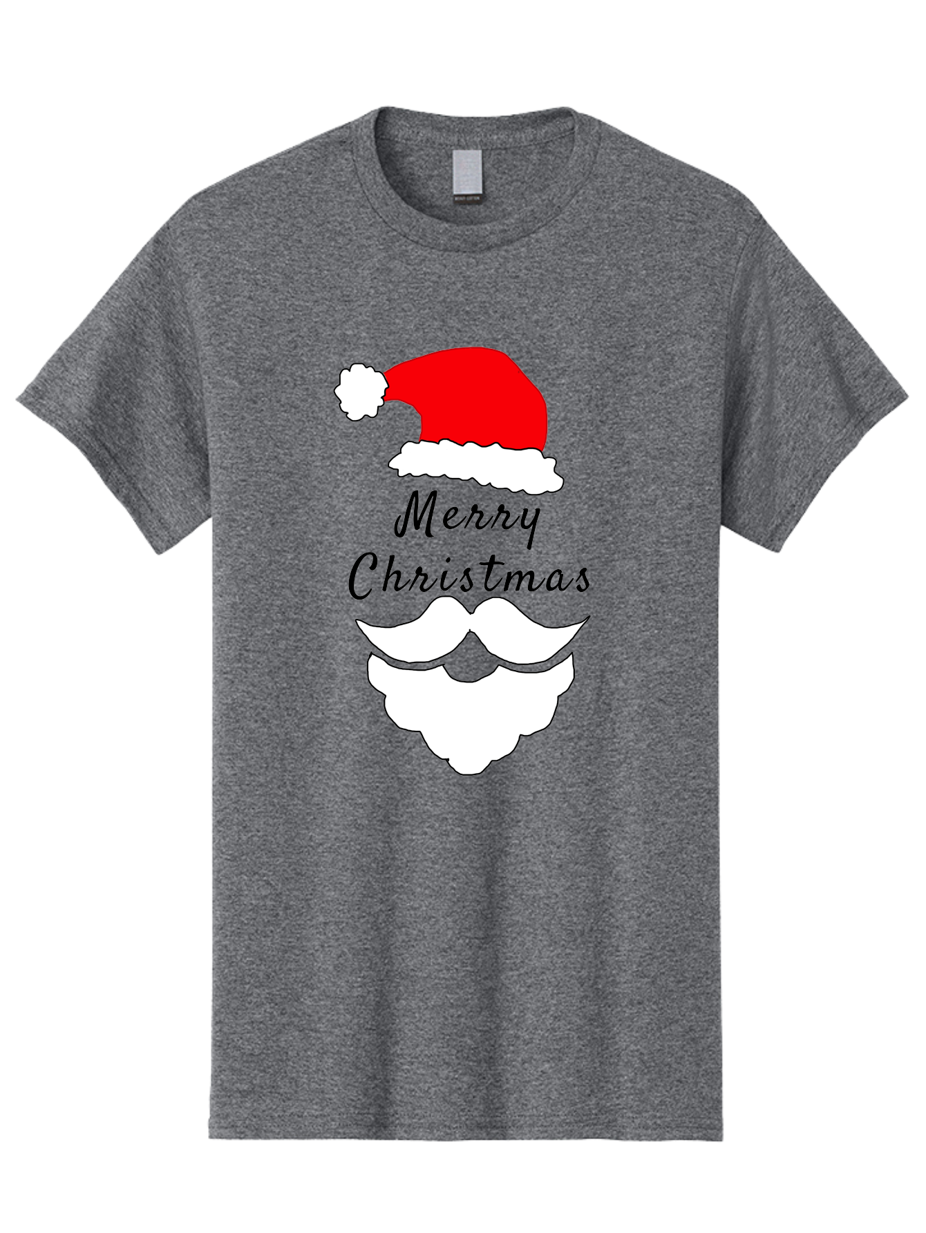 Merry-Christmas Men'S Graphic Tee, 100% Cotton, Comfortable Casual Summer Wear, Machine Washable, Merry Christmas, Santa Hat, White Beard, Festive Season, Holiday Greeting, Christmas Wishes, Jolly Old Saint Nick, Winter Wonderland, -  Aaa097 7
