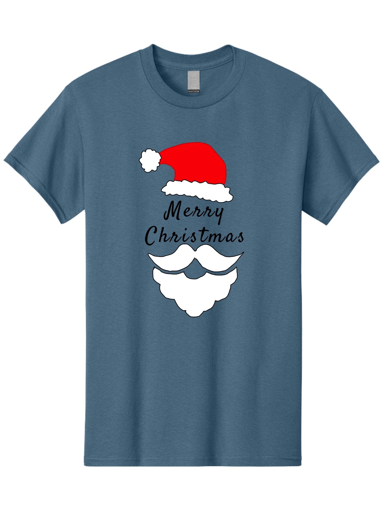 Merry-Christmas Men'S Graphic Tee, 100% Cotton, Comfortable Casual Summer Wear, Machine Washable, Merry Christmas, Santa Hat, White Beard, Festive Season, Holiday Greeting, Christmas Wishes, Jolly Old Saint Nick, Winter Wonderland, -  Aaa097 21