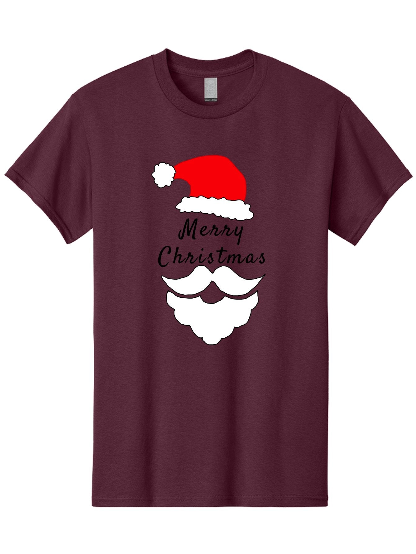 Merry-Christmas Men'S Graphic Tee, 100% Cotton, Comfortable Casual Summer Wear, Machine Washable, Merry Christmas, Santa Hat, White Beard, Festive Season, Holiday Greeting, Christmas Wishes, Jolly Old Saint Nick, Winter Wonderland, -  Aaa097 9