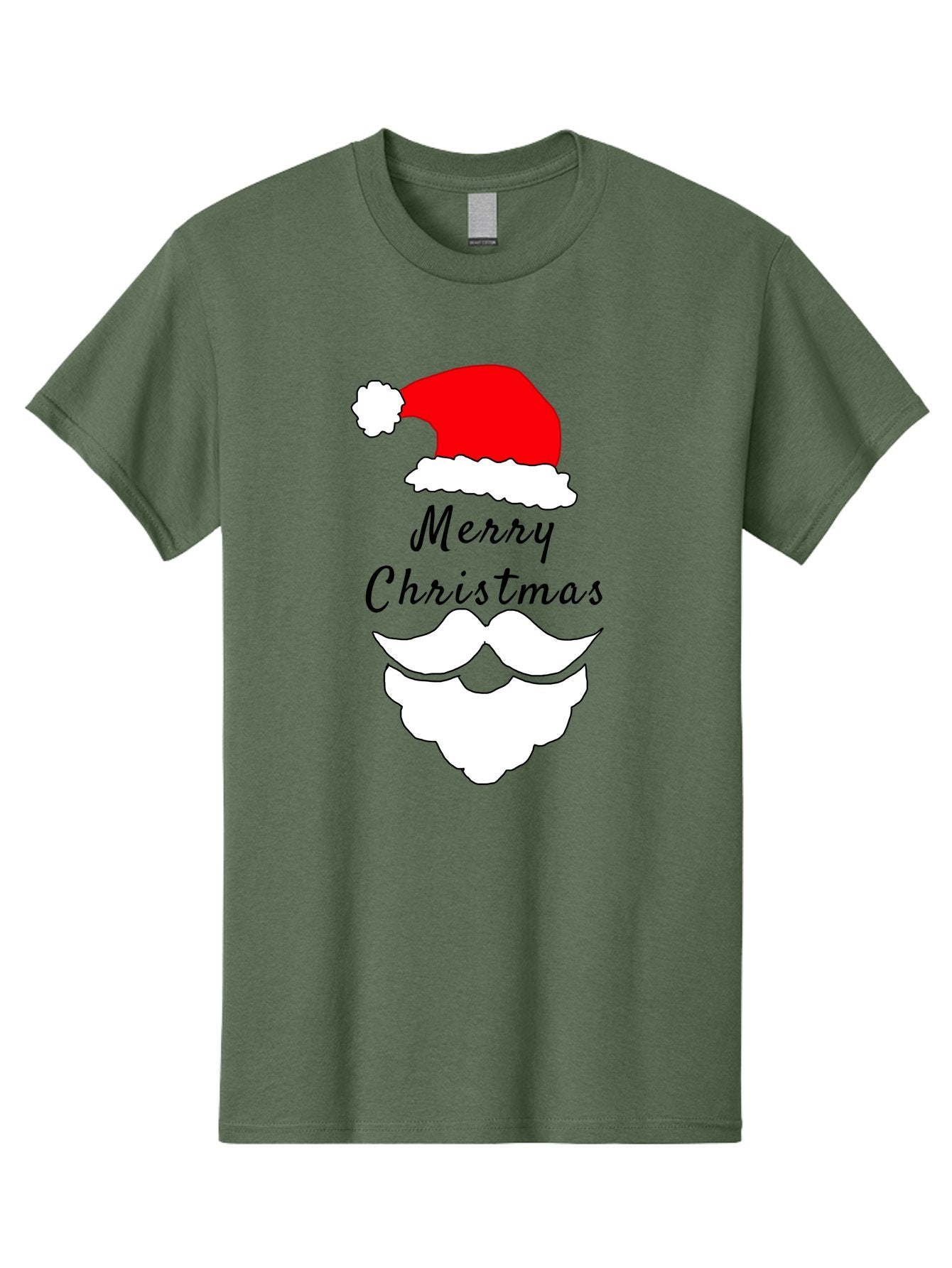 Merry-Christmas Men'S Graphic Tee, 100% Cotton, Comfortable Casual Summer Wear, Machine Washable, Merry Christmas, Santa Hat, White Beard, Festive Season, Holiday Greeting, Christmas Wishes, Jolly Old Saint Nick, Winter Wonderland, -  Aaa097 19