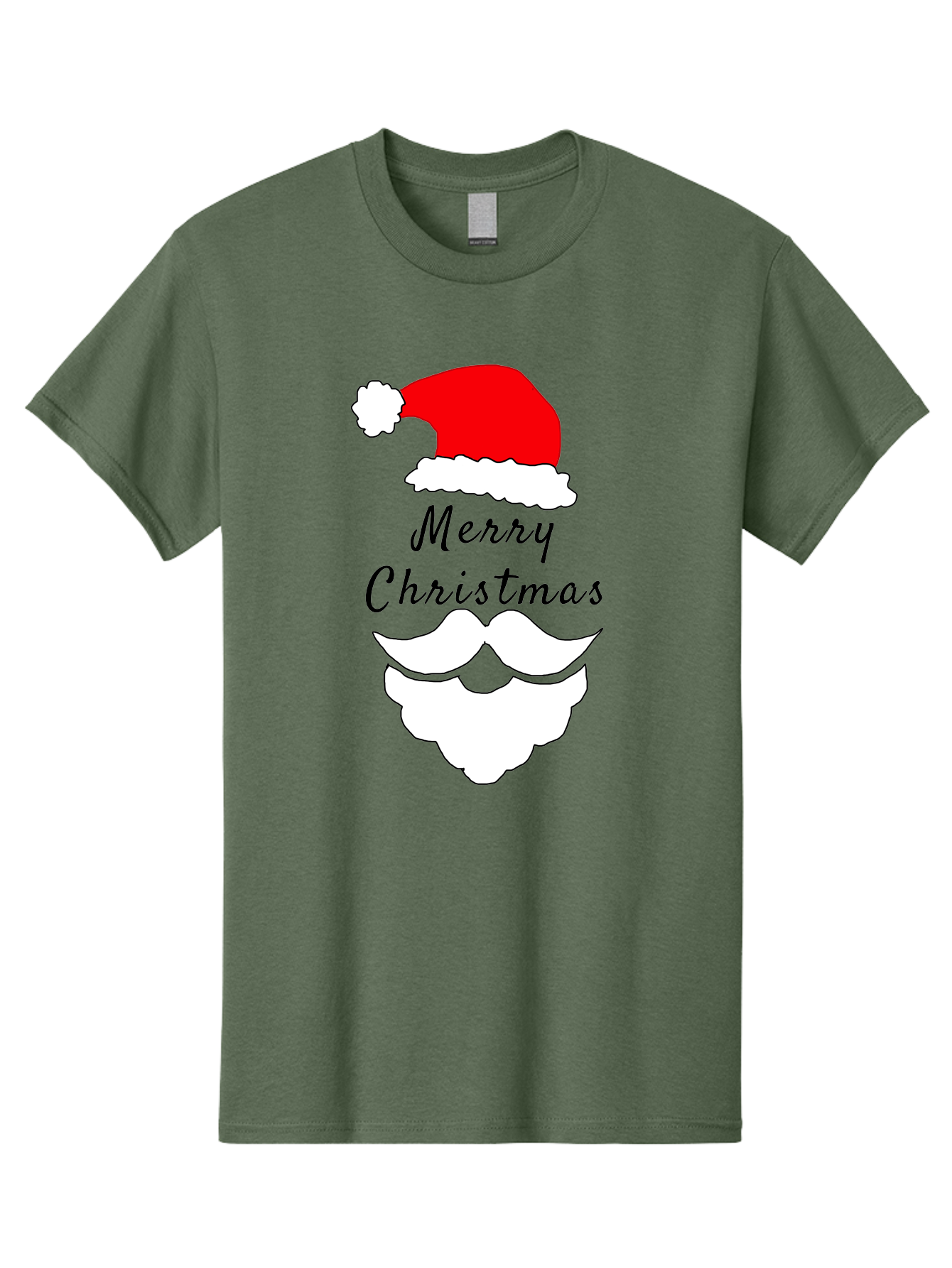Merry-Christmas Men'S Graphic Tee, 100% Cotton, Comfortable Casual Summer Wear, Machine Washable, Merry Christmas, Santa Hat, White Beard, Festive Season, Holiday Greeting, Christmas Wishes, Jolly Old Saint Nick, Winter Wonderland, -  Aaa097 13