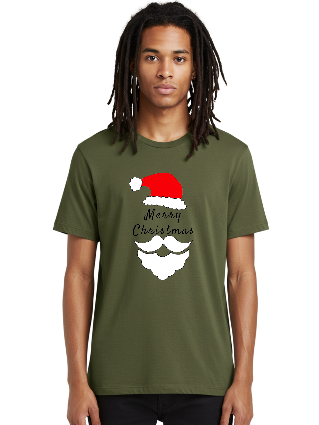Merry-Christmas Men'S Graphic Tee, 100% Cotton, Comfortable Casual Summer Wear, Machine Washable, Merry Christmas, Santa Hat, White Beard, Festive Season, Holiday Greeting, Christmas Wishes, Jolly Old Saint Nick, Winter Wonderland, -  Aaa097 14