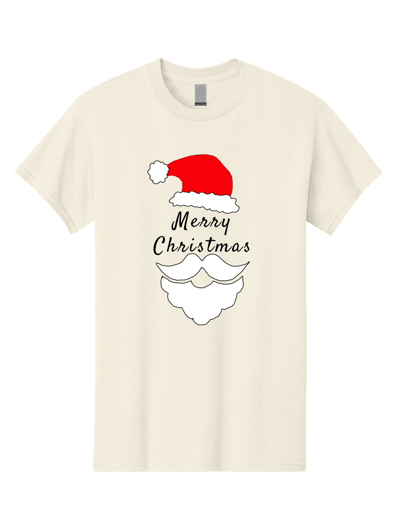 Merry-Christmas Men'S Graphic Tee, 100% Cotton, Comfortable Casual Summer Wear, Machine Washable, Merry Christmas, Santa Hat, White Beard, Festive Season, Holiday Greeting, Christmas Wishes, Jolly Old Saint Nick, Winter Wonderland, -  Aaa097