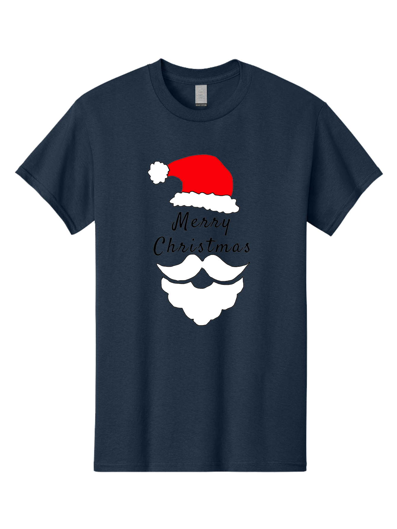 Merry-Christmas Men'S Graphic Tee, 100% Cotton, Comfortable Casual Summer Wear, Machine Washable, Merry Christmas, Santa Hat, White Beard, Festive Season, Holiday Greeting, Christmas Wishes, Jolly Old Saint Nick, Winter Wonderland, -  Aaa097 21