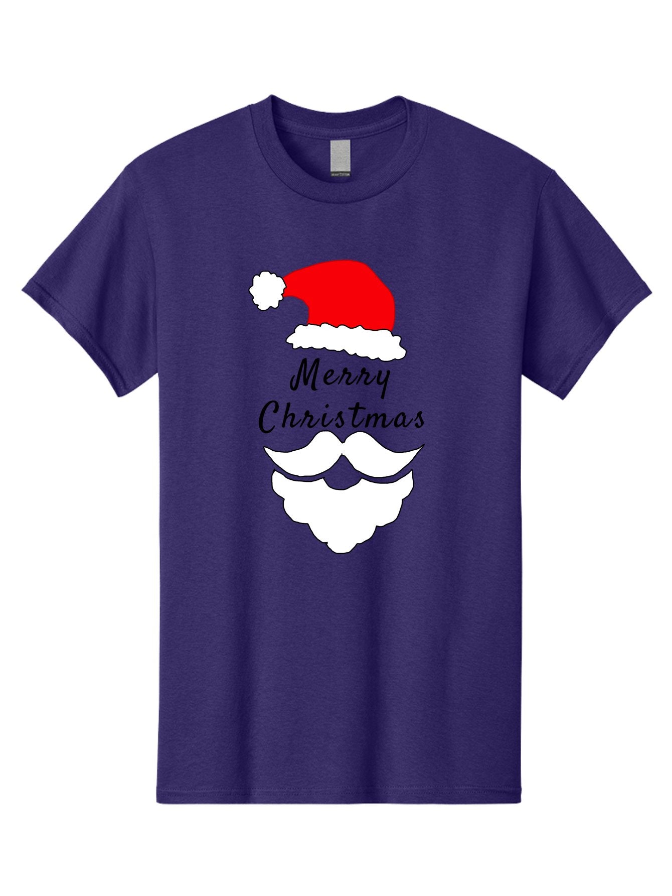 Merry-Christmas Men'S Graphic Tee, 100% Cotton, Comfortable Casual Summer Wear, Machine Washable, Merry Christmas, Santa Hat, White Beard, Festive Season, Holiday Greeting, Christmas Wishes, Jolly Old Saint Nick, Winter Wonderland, -  Aaa097 13