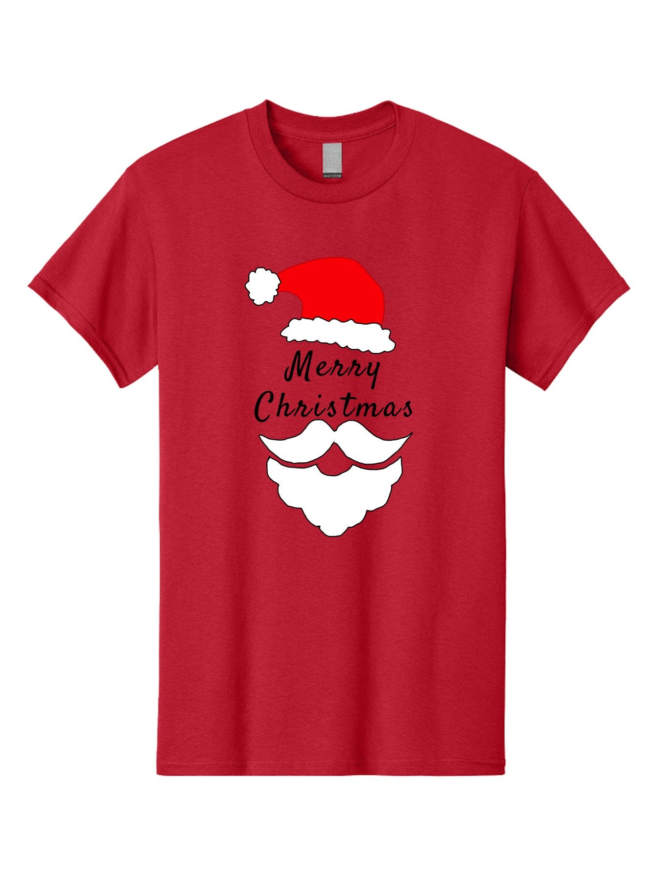 Merry-Christmas Men'S Graphic Tee, 100% Cotton, Comfortable Casual Summer Wear, Machine Washable, Merry Christmas, Santa Hat, White Beard, Festive Season, Holiday Greeting, Christmas Wishes, Jolly Old Saint Nick, Winter Wonderland, -  Aaa097 7