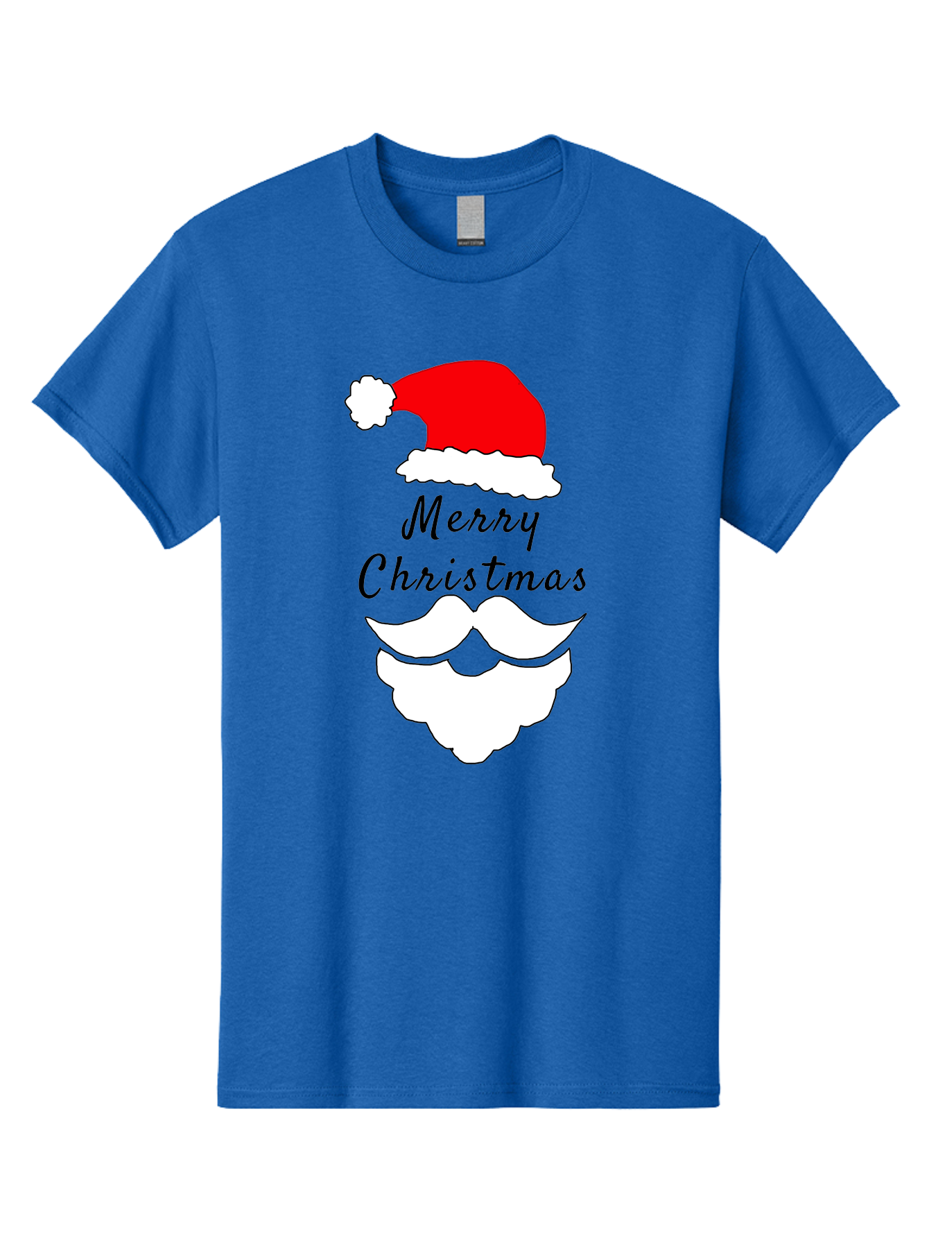 Merry-Christmas Men'S Graphic Tee, 100% Cotton, Comfortable Casual Summer Wear, Machine Washable, Merry Christmas, Santa Hat, White Beard, Festive Season, Holiday Greeting, Christmas Wishes, Jolly Old Saint Nick, Winter Wonderland, -  Aaa097 23