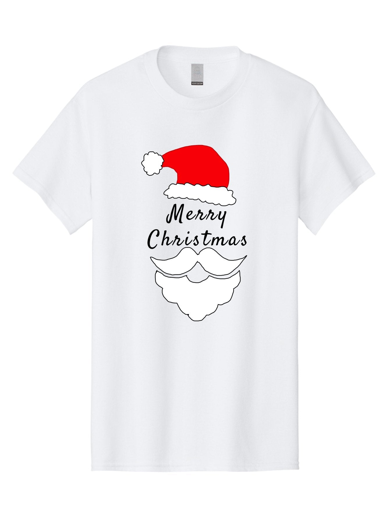 Merry-Christmas Men'S Graphic Tee, 100% Cotton, Comfortable Casual Summer Wear, Machine Washable, Merry Christmas, Santa Hat, White Beard, Festive Season, Holiday Greeting, Christmas Wishes, Jolly Old Saint Nick, Winter Wonderland, -  Aaa097 23