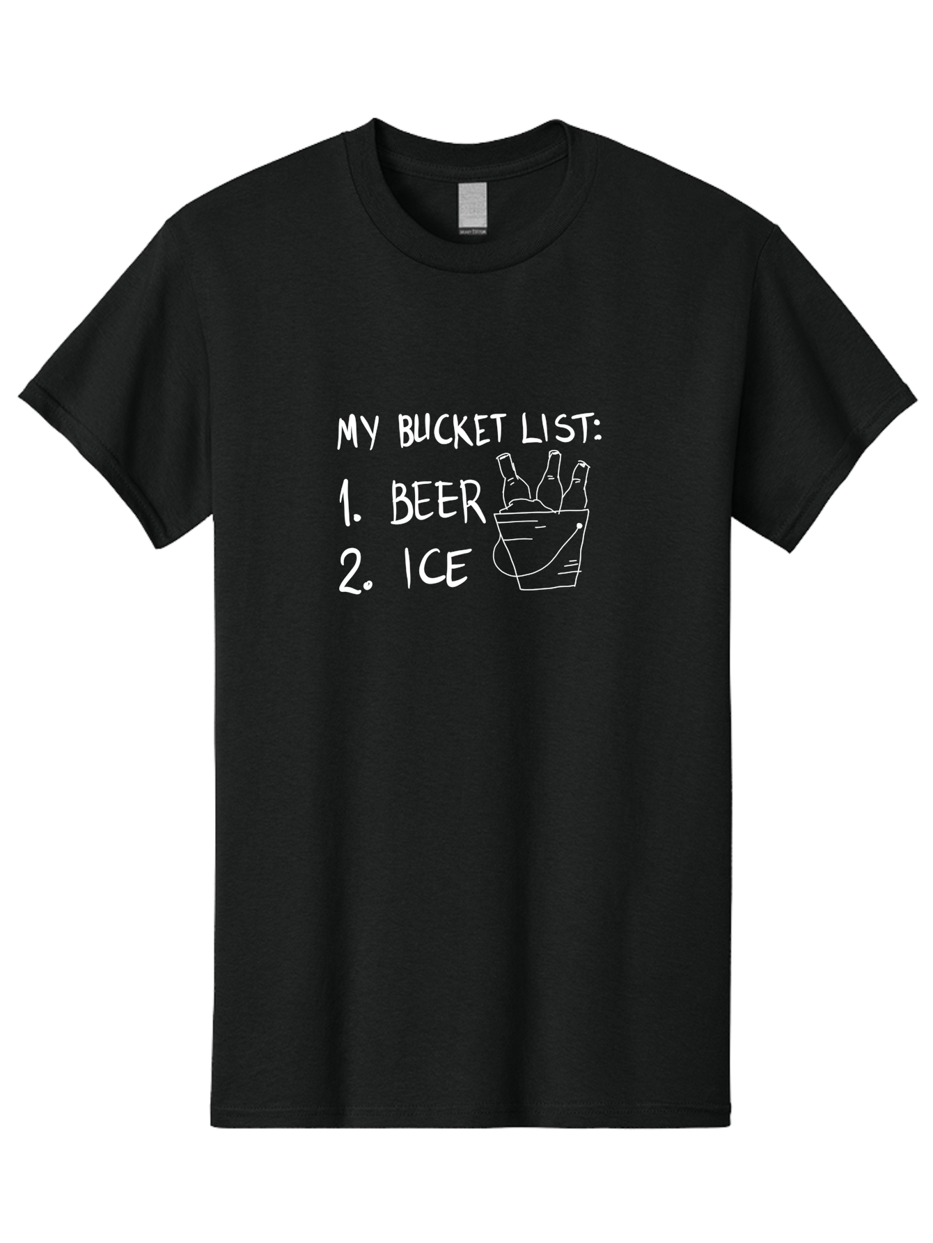 My-Bucket-List Men'S Graphic Tee, 100% Cotton, Comfortable Casual Summer Wear, Machine Washable, Bucket List, Beer And Ice, Funny List, Humorous Quote, Beer Bucket, Ice Cold Beer, Simple Wishes, Funny Quote, Beer Lover -  Aaa098 11