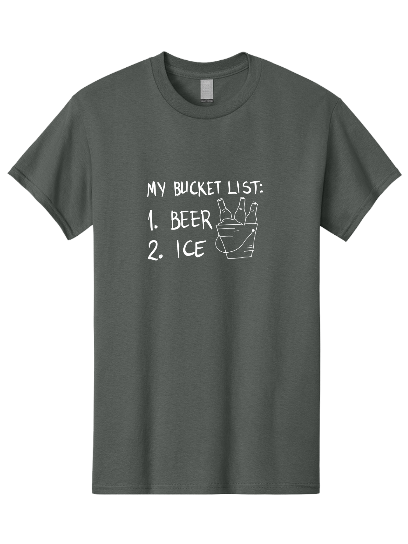 My-Bucket-List Men'S Graphic Tee, 100% Cotton, Comfortable Casual Summer Wear, Machine Washable, Bucket List, Beer And Ice, Funny List, Humorous Quote, Beer Bucket, Ice Cold Beer, Simple Wishes, Funny Quote, Beer Lover -  Aaa098 25