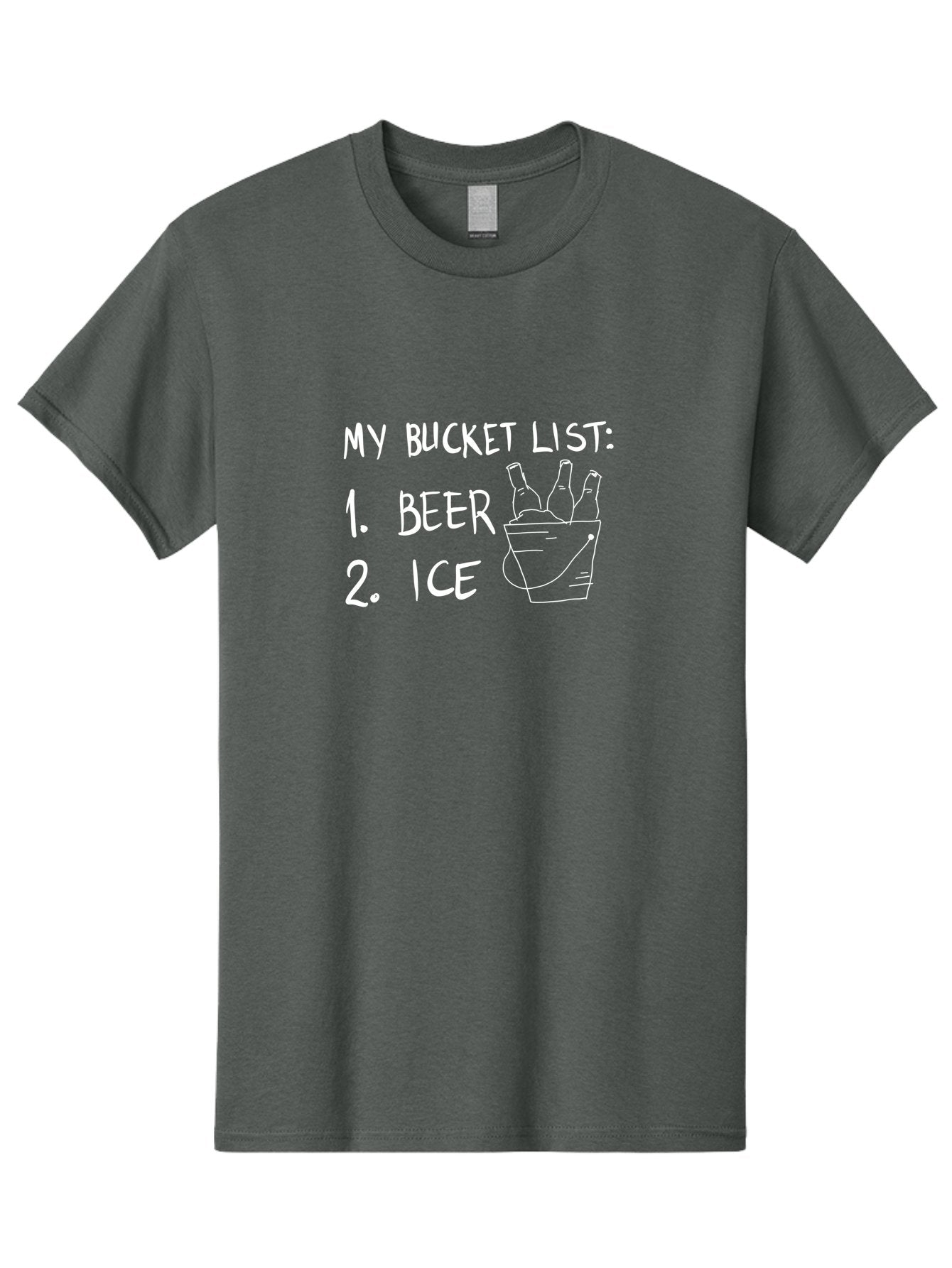 My-Bucket-List Men'S Graphic Tee, 100% Cotton, Comfortable Casual Summer Wear, Machine Washable, Bucket List, Beer And Ice, Funny List, Humorous Quote, Beer Bucket, Ice Cold Beer, Simple Wishes, Funny Quote, Beer Lover -  Aaa098 27