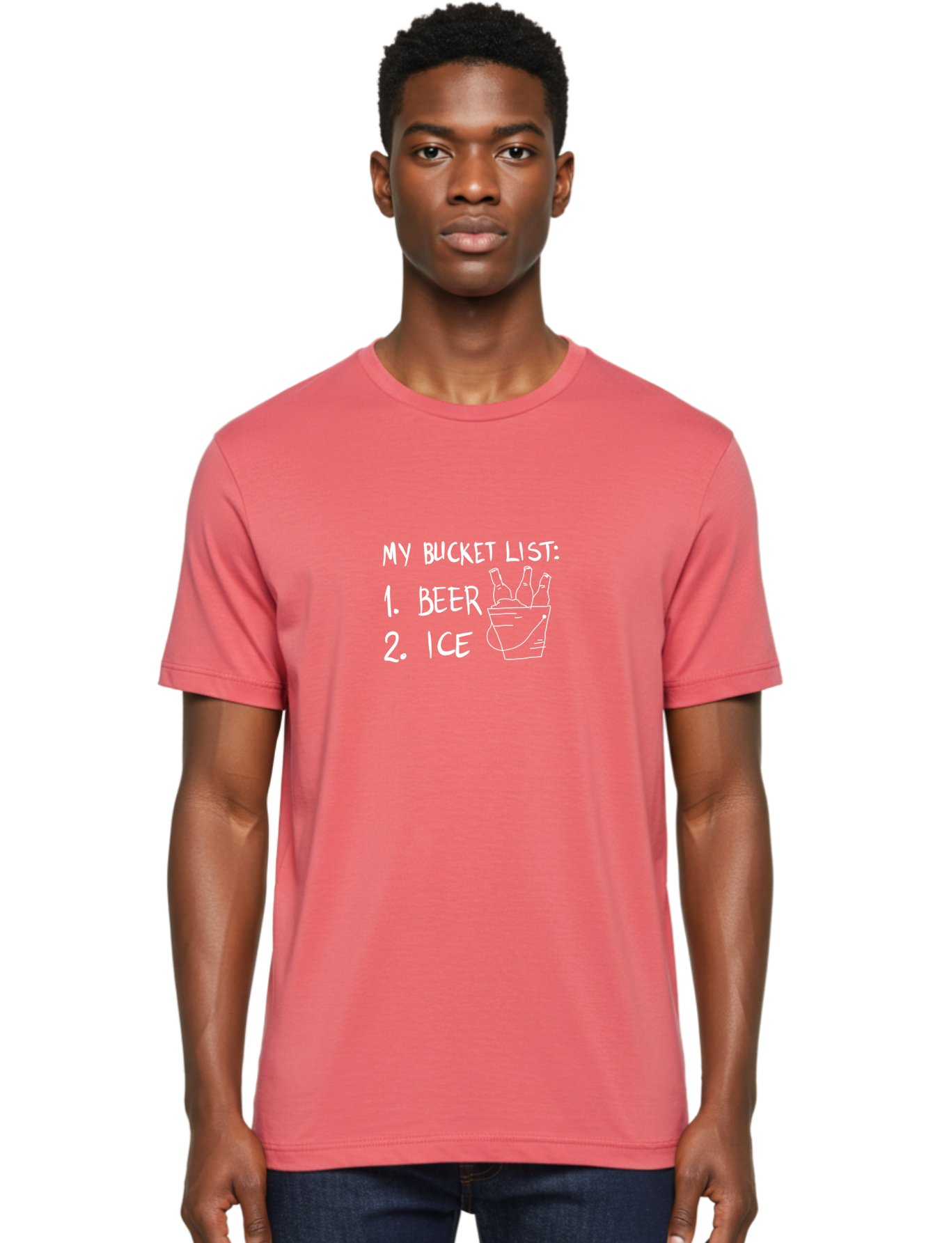 My-Bucket-List Men'S Graphic Tee, 100% Cotton, Comfortable Casual Summer Wear, Machine Washable, Bucket List, Beer And Ice, Funny List, Humorous Quote, Beer Bucket, Ice Cold Beer, Simple Wishes, Funny Quote, Beer Lover -  Aaa098 6
