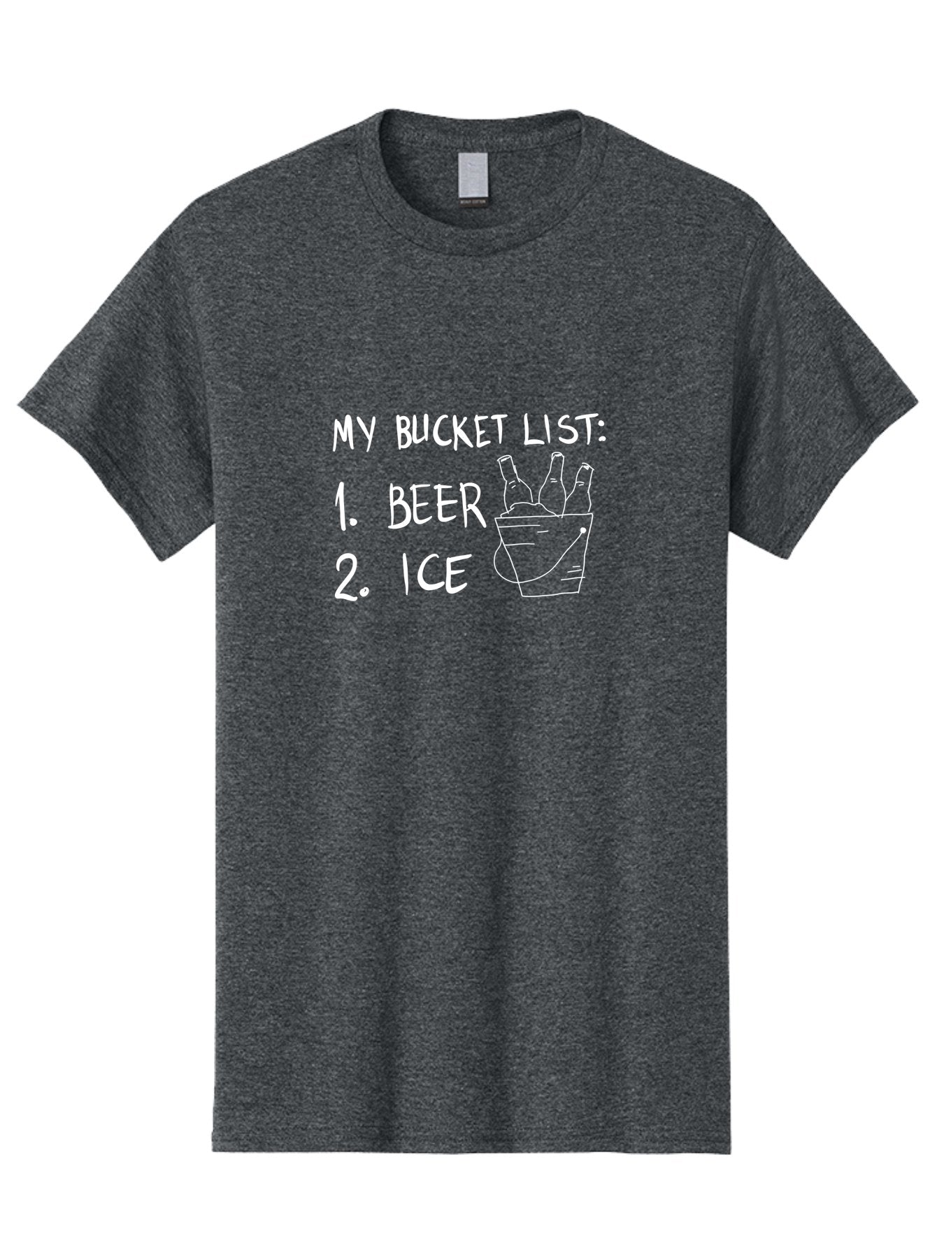 My-Bucket-List Men'S Graphic Tee, 100% Cotton, Comfortable Casual Summer Wear, Machine Washable, Bucket List, Beer And Ice, Funny List, Humorous Quote, Beer Bucket, Ice Cold Beer, Simple Wishes, Funny Quote, Beer Lover -  Aaa098 13