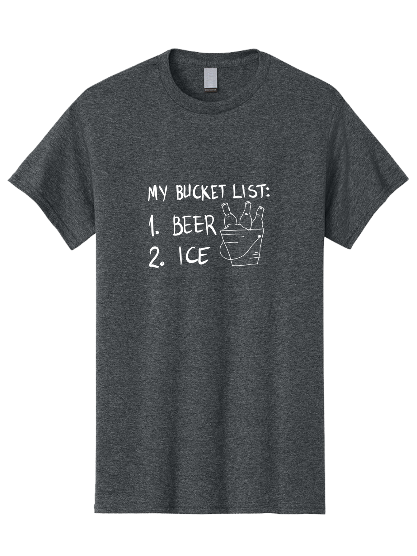 My-Bucket-List Men'S Graphic Tee, 100% Cotton, Comfortable Casual Summer Wear, Machine Washable, Bucket List, Beer And Ice, Funny List, Humorous Quote, Beer Bucket, Ice Cold Beer, Simple Wishes, Funny Quote, Beer Lover -  Aaa098 19
