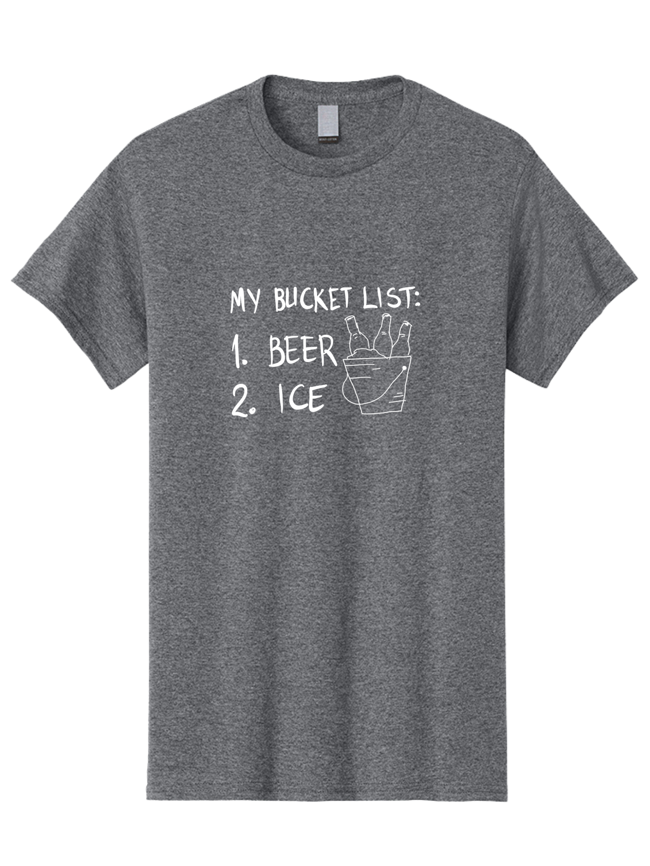 My-Bucket-List Men'S Graphic Tee, 100% Cotton, Comfortable Casual Summer Wear, Machine Washable, Bucket List, Beer And Ice, Funny List, Humorous Quote, Beer Bucket, Ice Cold Beer, Simple Wishes, Funny Quote, Beer Lover -  Aaa098 27