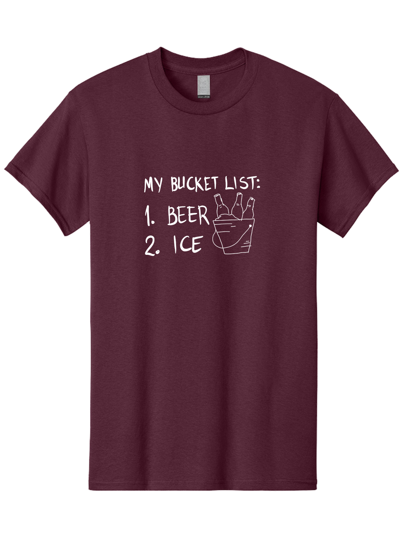 My-Bucket-List Men'S Graphic Tee, 100% Cotton, Comfortable Casual Summer Wear, Machine Washable, Bucket List, Beer And Ice, Funny List, Humorous Quote, Beer Bucket, Ice Cold Beer, Simple Wishes, Funny Quote, Beer Lover -  Aaa098 7