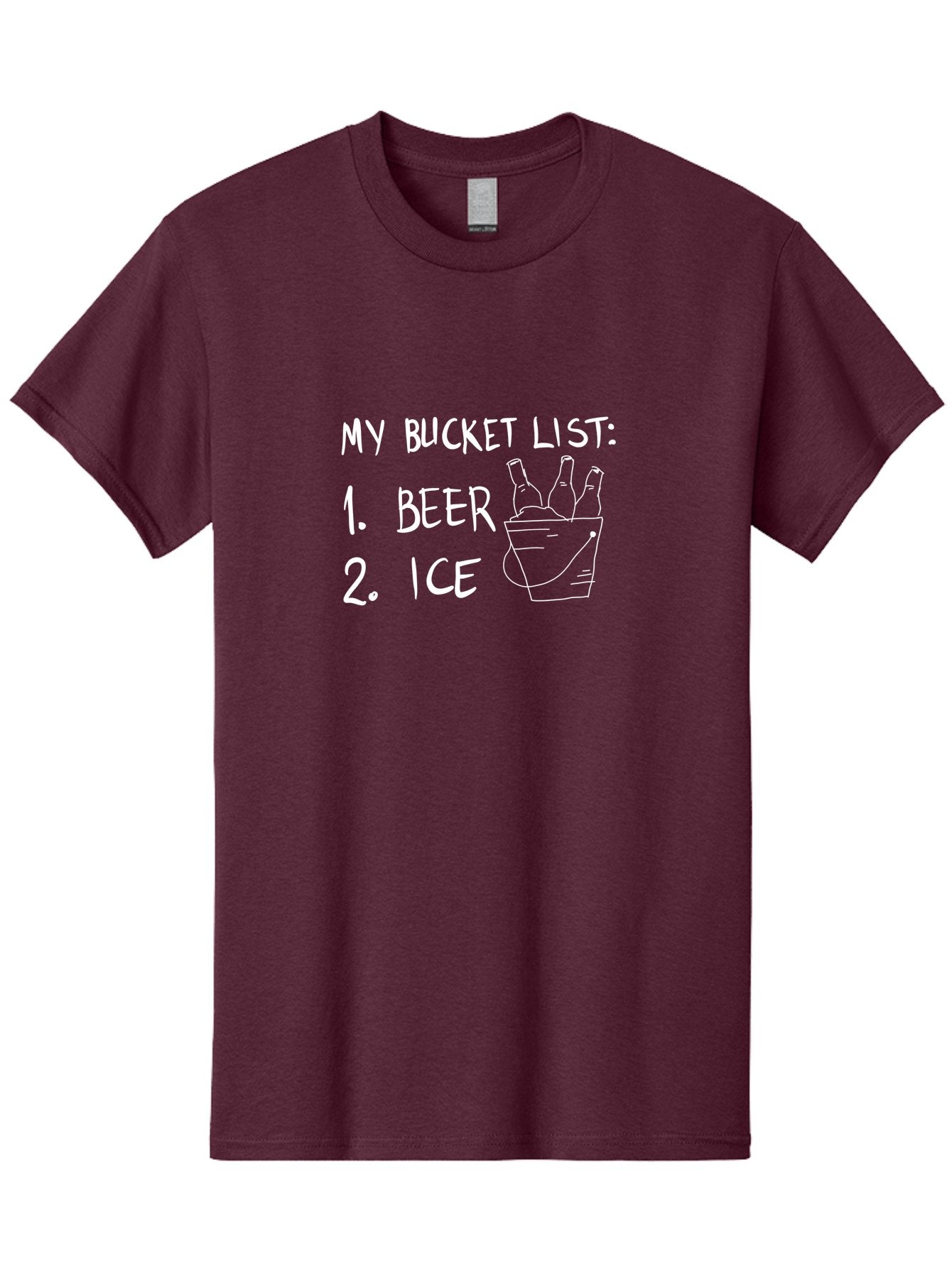 My-Bucket-List Men'S Graphic Tee, 100% Cotton, Comfortable Casual Summer Wear, Machine Washable, Bucket List, Beer And Ice, Funny List, Humorous Quote, Beer Bucket, Ice Cold Beer, Simple Wishes, Funny Quote, Beer Lover -  Aaa098 11