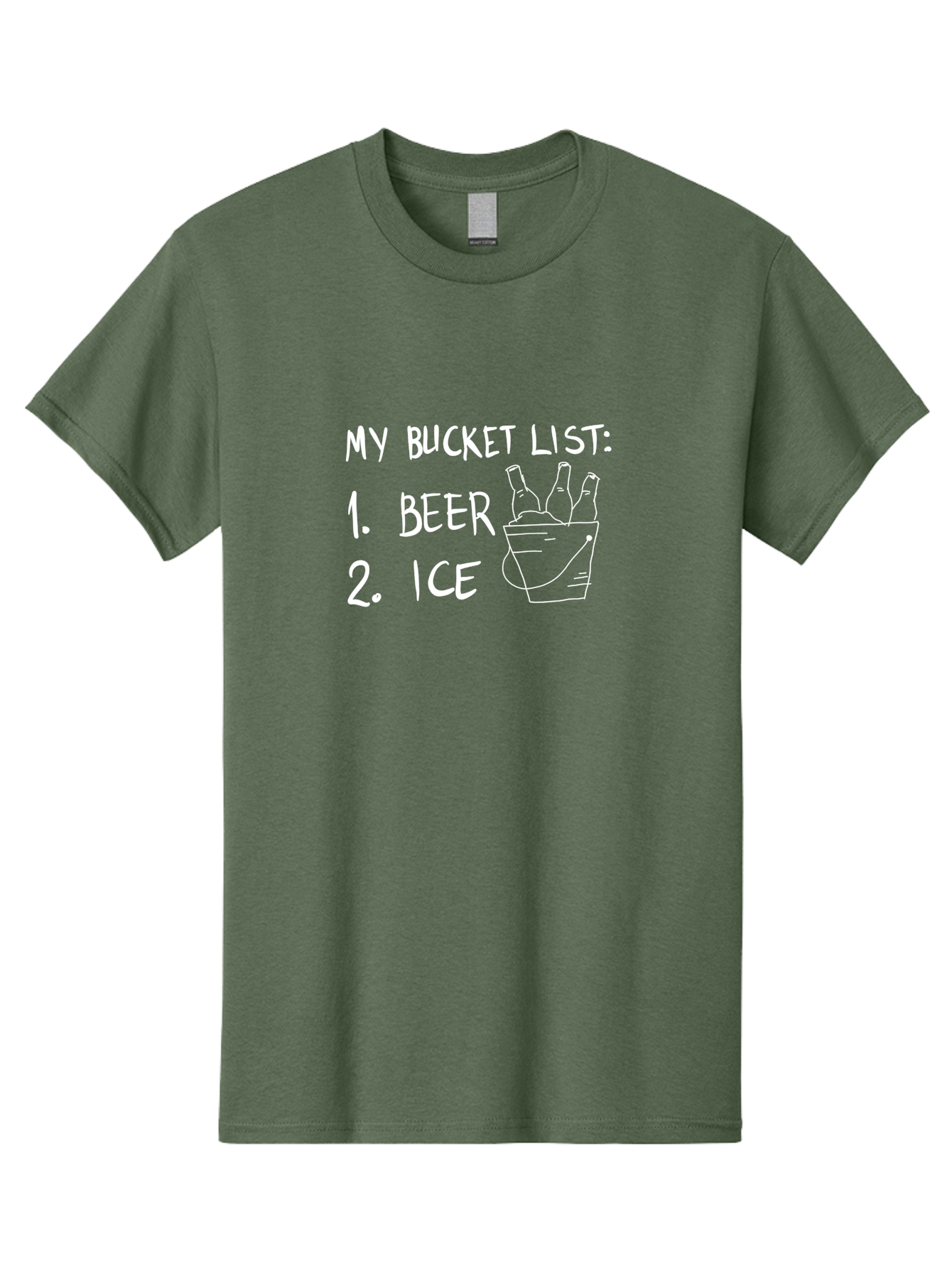My-Bucket-List Men'S Graphic Tee, 100% Cotton, Comfortable Casual Summer Wear, Machine Washable, Bucket List, Beer And Ice, Funny List, Humorous Quote, Beer Bucket, Ice Cold Beer, Simple Wishes, Funny Quote, Beer Lover -  Aaa098 13