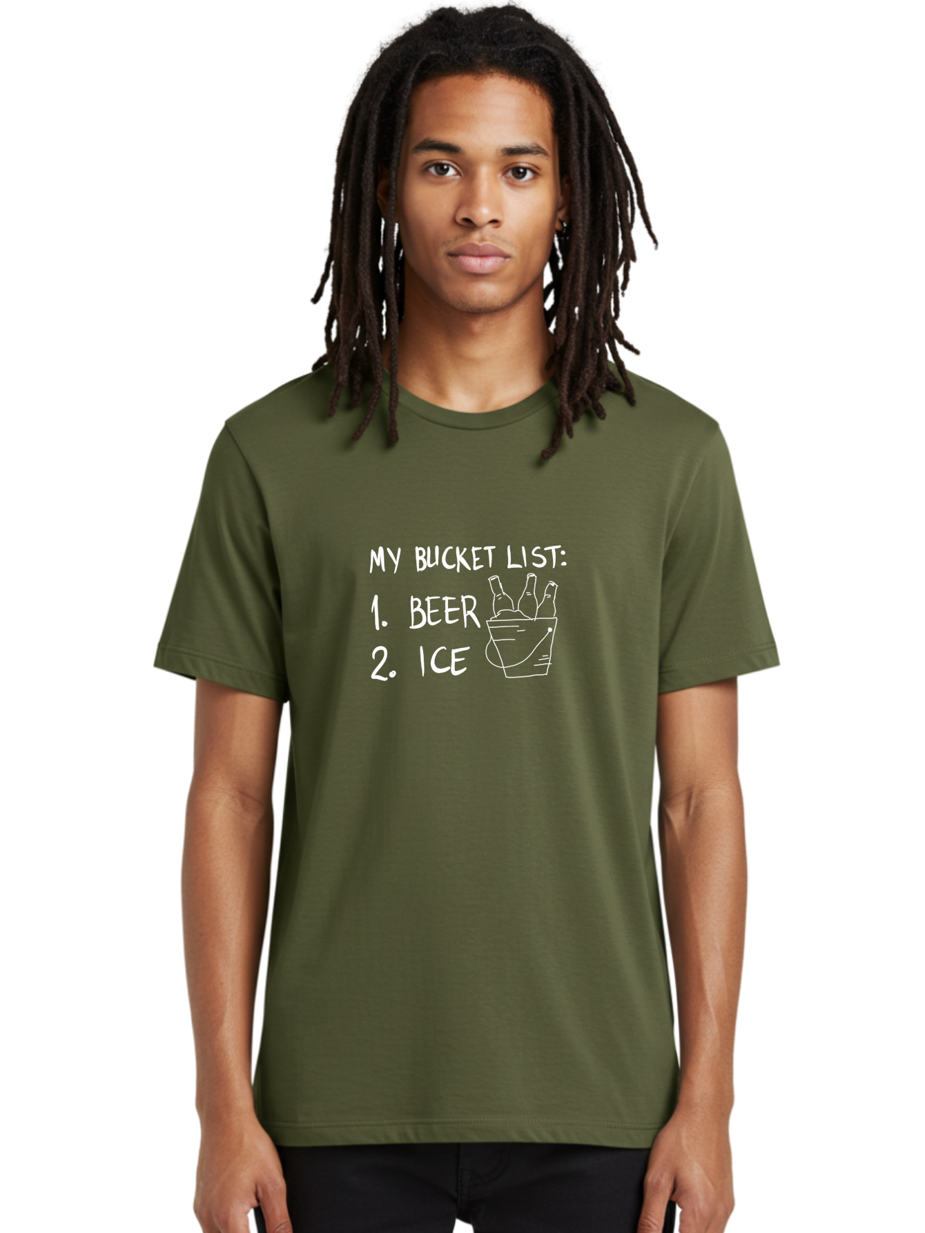 My-Bucket-List Men'S Graphic Tee, 100% Cotton, Comfortable Casual Summer Wear, Machine Washable, Bucket List, Beer And Ice, Funny List, Humorous Quote, Beer Bucket, Ice Cold Beer, Simple Wishes, Funny Quote, Beer Lover -  Aaa098 14