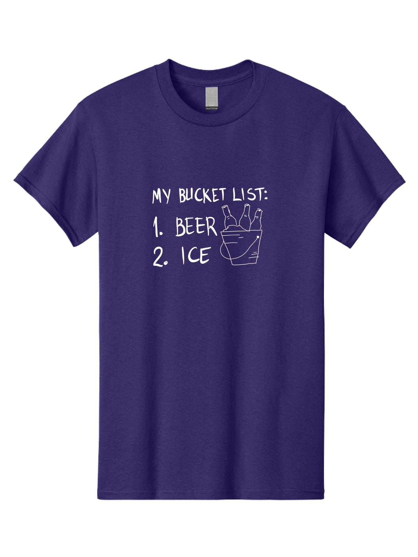 My-Bucket-List Men'S Graphic Tee, 100% Cotton, Comfortable Casual Summer Wear, Machine Washable, Bucket List, Beer And Ice, Funny List, Humorous Quote, Beer Bucket, Ice Cold Beer, Simple Wishes, Funny Quote, Beer Lover -  Aaa098 3
