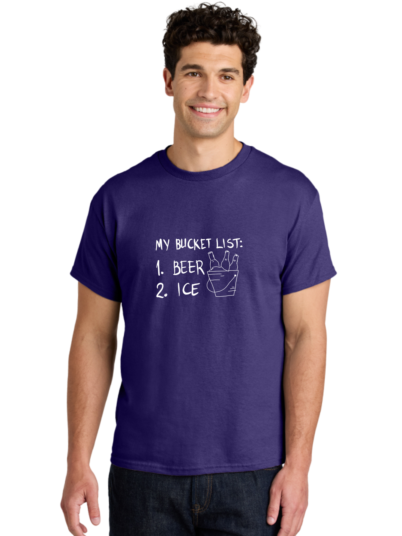 My-Bucket-List Men'S Graphic Tee, 100% Cotton, Comfortable Casual Summer Wear, Machine Washable, Bucket List, Beer And Ice, Funny List, Humorous Quote, Beer Bucket, Ice Cold Beer, Simple Wishes, Funny Quote, Beer Lover -  Aaa098 4
