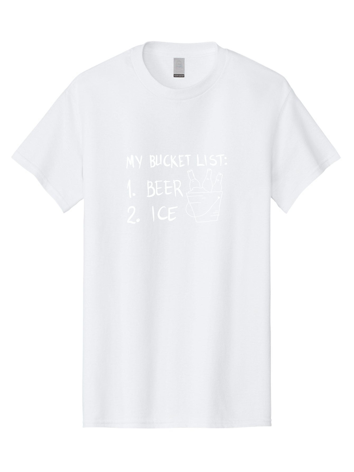 My-Bucket-List Men'S Graphic Tee, 100% Cotton, Comfortable Casual Summer Wear, Machine Washable, Bucket List, Beer And Ice, Funny List, Humorous Quote, Beer Bucket, Ice Cold Beer, Simple Wishes, Funny Quote, Beer Lover -  Aaa098 29