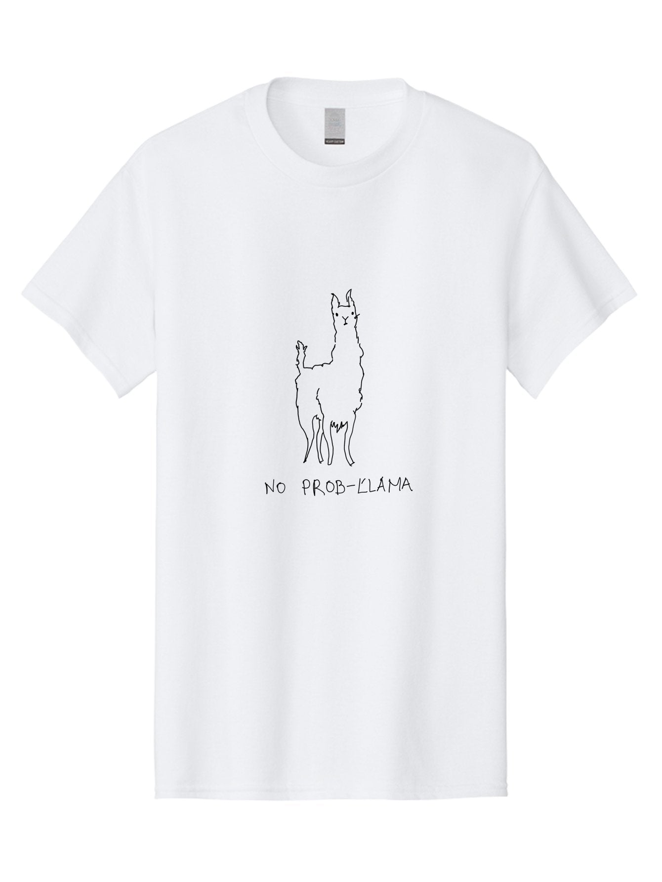 No-Prob-Llama Men'S Graphic Tee, 100% Cotton, Comfortable Casual Summer Wear, Machine Washable, Funny Llama, Simple Illustration, Cute Animal, Punny Phrase, Humorous Design, Quirky Art, Playful Joke, Llama Graphics -  Aaa099 15