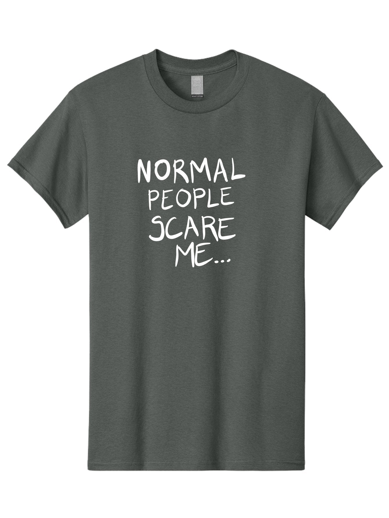 Normal-People-Scare-Me Men'S Graphic Tee, 100% Cotton, Comfortable Casual Summer Wear, Machine Washable, Normal People Scare Me, Inspirational Quotes, Funny Sayings, Quirky Humor, Handwritten Text, Bold Statements, Sarcastic Expression -  Aaa102 5