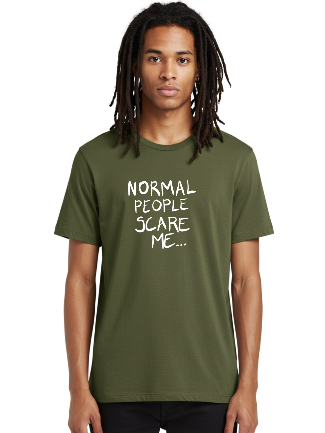 Normal-People-Scare-Me Men'S Graphic Tee, 100% Cotton, Comfortable Casual Summer Wear, Machine Washable, Normal People Scare Me, Inspirational Quotes, Funny Sayings, Quirky Humor, Handwritten Text, Bold Statements, Sarcastic Expression -  Aaa102 28