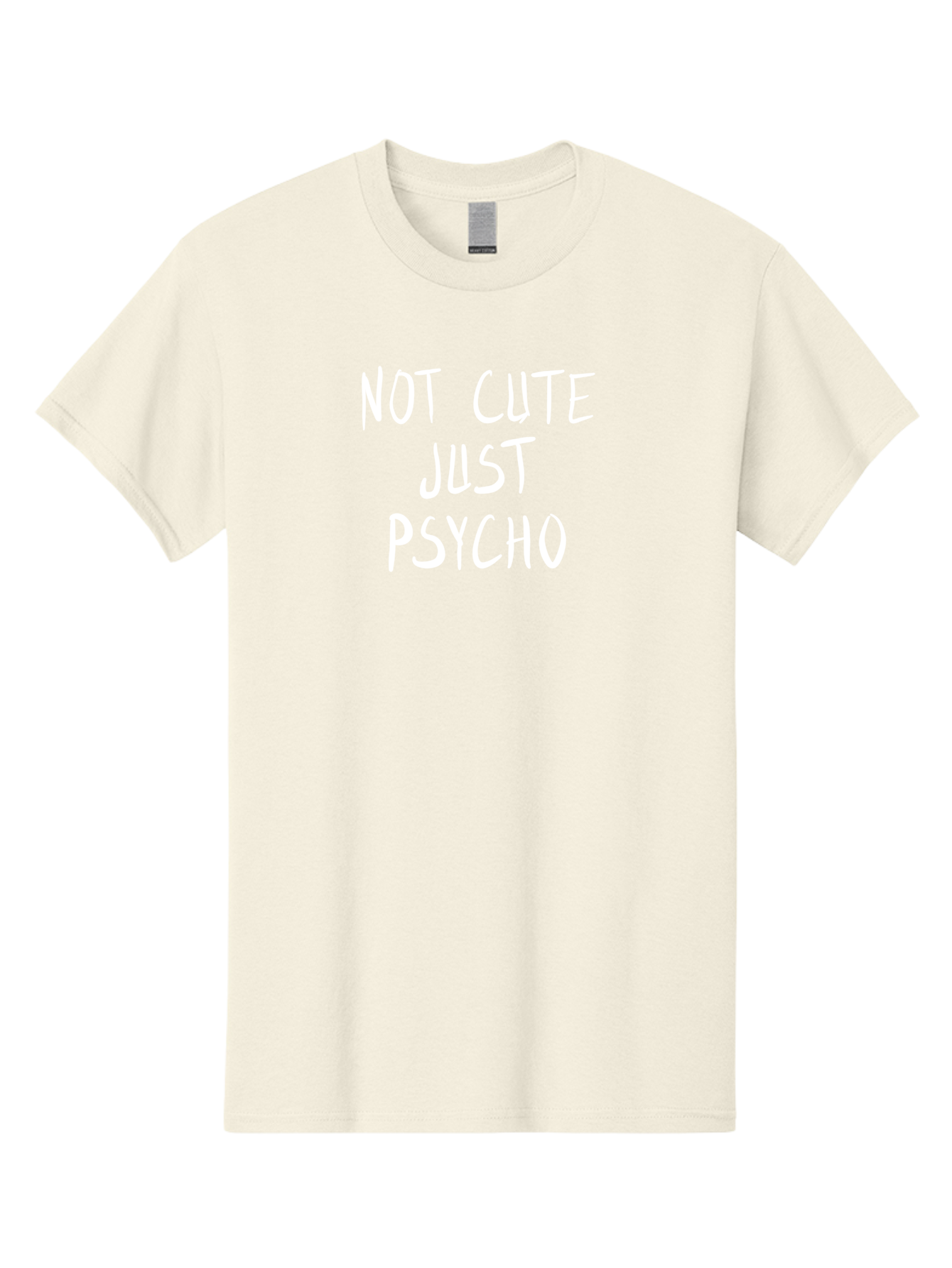 Not-Cute-Just-Psycho Men'S Graphic Tee, 100% Cotton, Comfortable Casual Summer Wear, Machine Washable, Funny Quotes, Sarcastic Humor, Quirky Phrases, Humoristic Sayings, Psycho, Cute, Witty Remarks, Bold Statements -  Aaa103 3