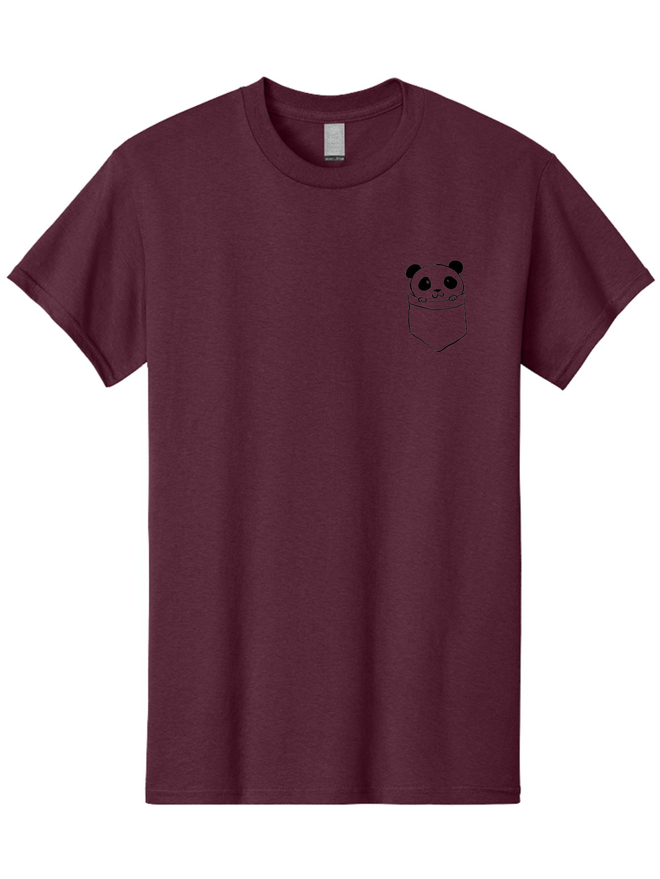 Panda-In-Pocket Men'S Graphic Tee, 100% Cotton, Comfortable Casual Summer Wear, Machine Washable, Cartoon Panda, Kawaii Animal, Pocket Friend, Cute Design, Minimalist Art, Adorable Character, Simple Illustration, Black Outline, Panda Bear -  Aaa108 11
