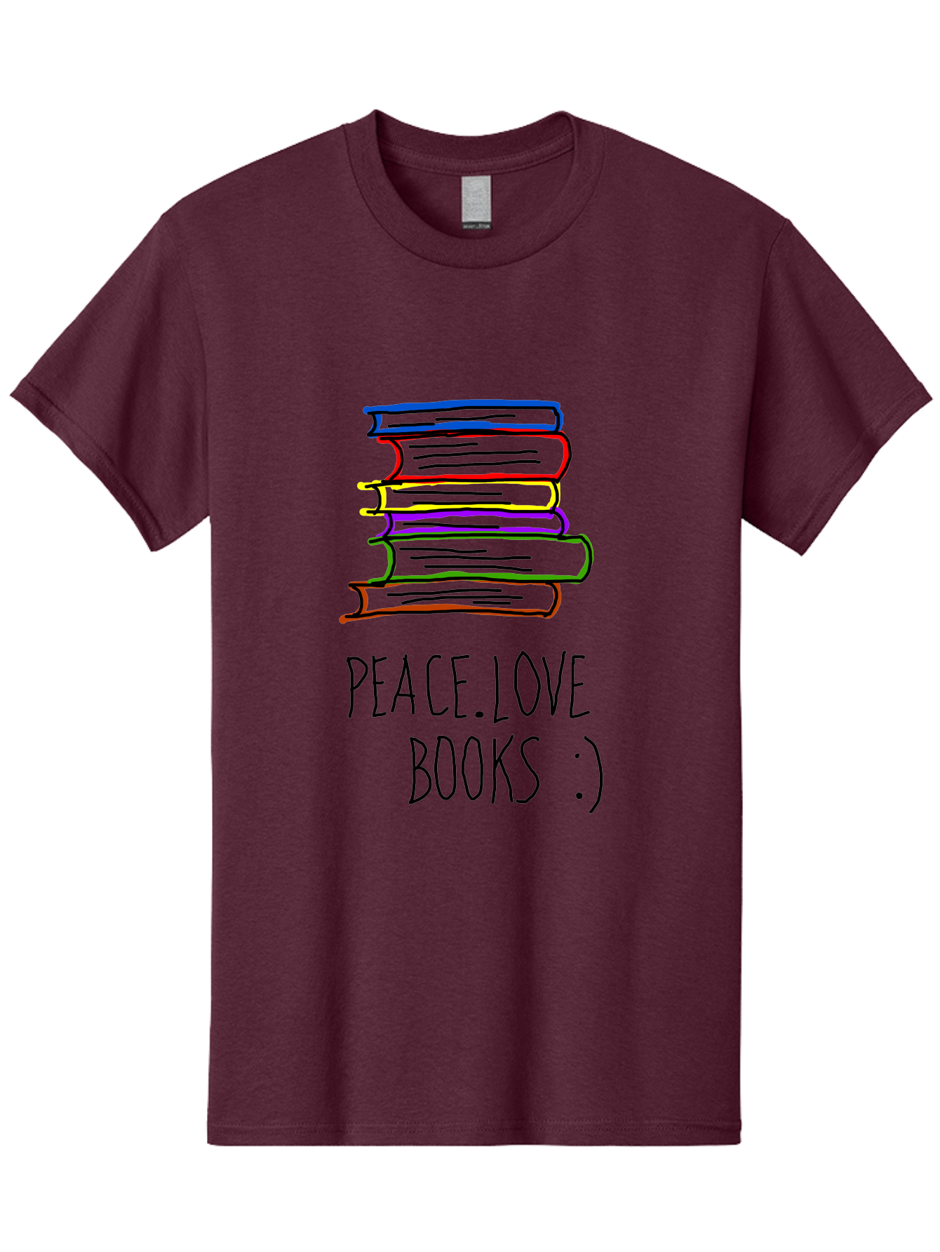 Peace-Love-Books Men'S Graphic Tee, 100% Cotton, Comfortable Casual Summer Wear, Machine Washable, Stack Of Books, Love For Reading, Peaceful Atmosphere, Inspirational Quote, Book Lovers, Reading Culture, Inspirational Message, -  Aaa109 27