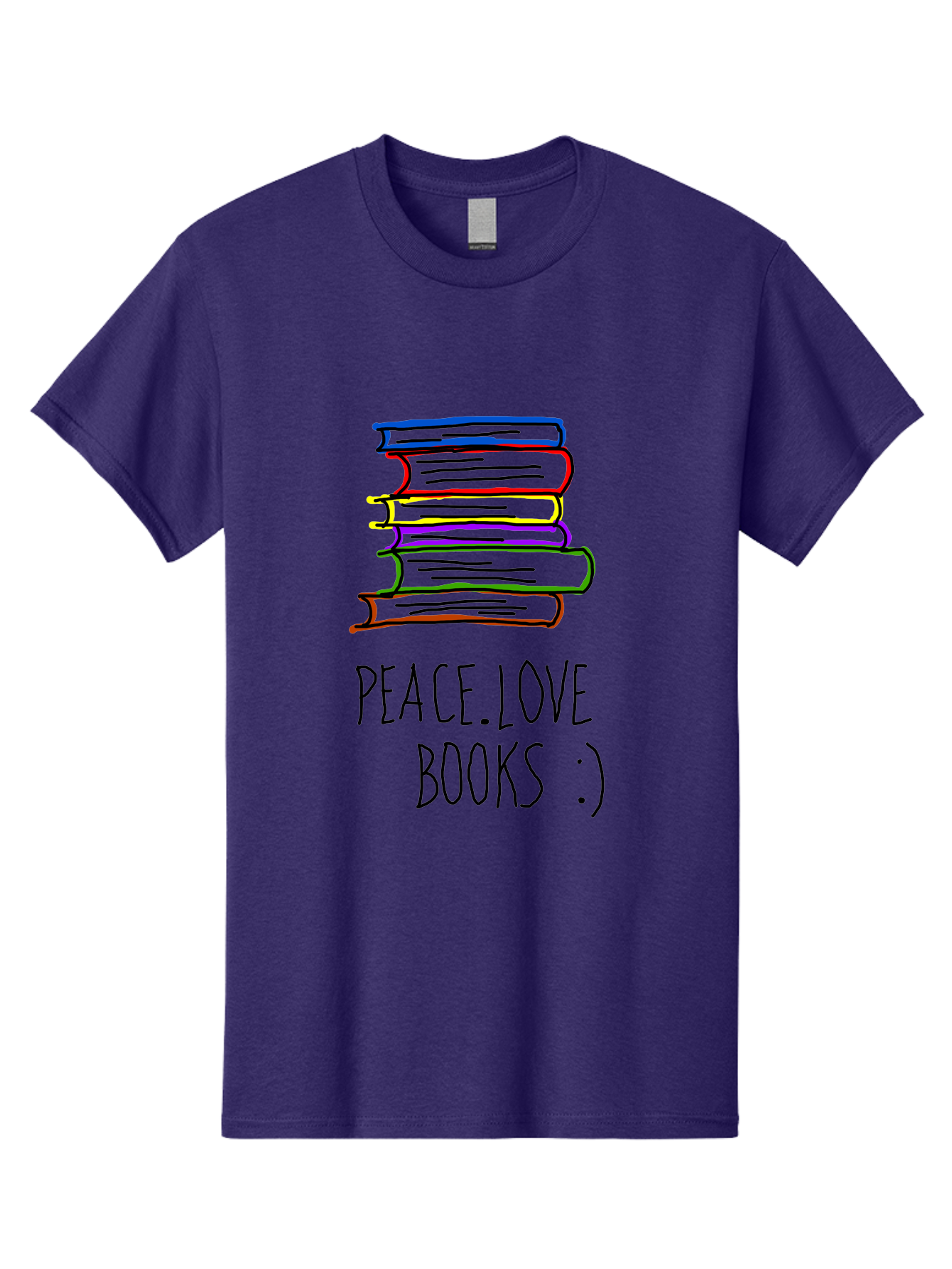 Peace-Love-Books Men'S Graphic Tee, 100% Cotton, Comfortable Casual Summer Wear, Machine Washable, Stack Of Books, Love For Reading, Peaceful Atmosphere, Inspirational Quote, Book Lovers, Reading Culture, Inspirational Message, -  Aaa109 29