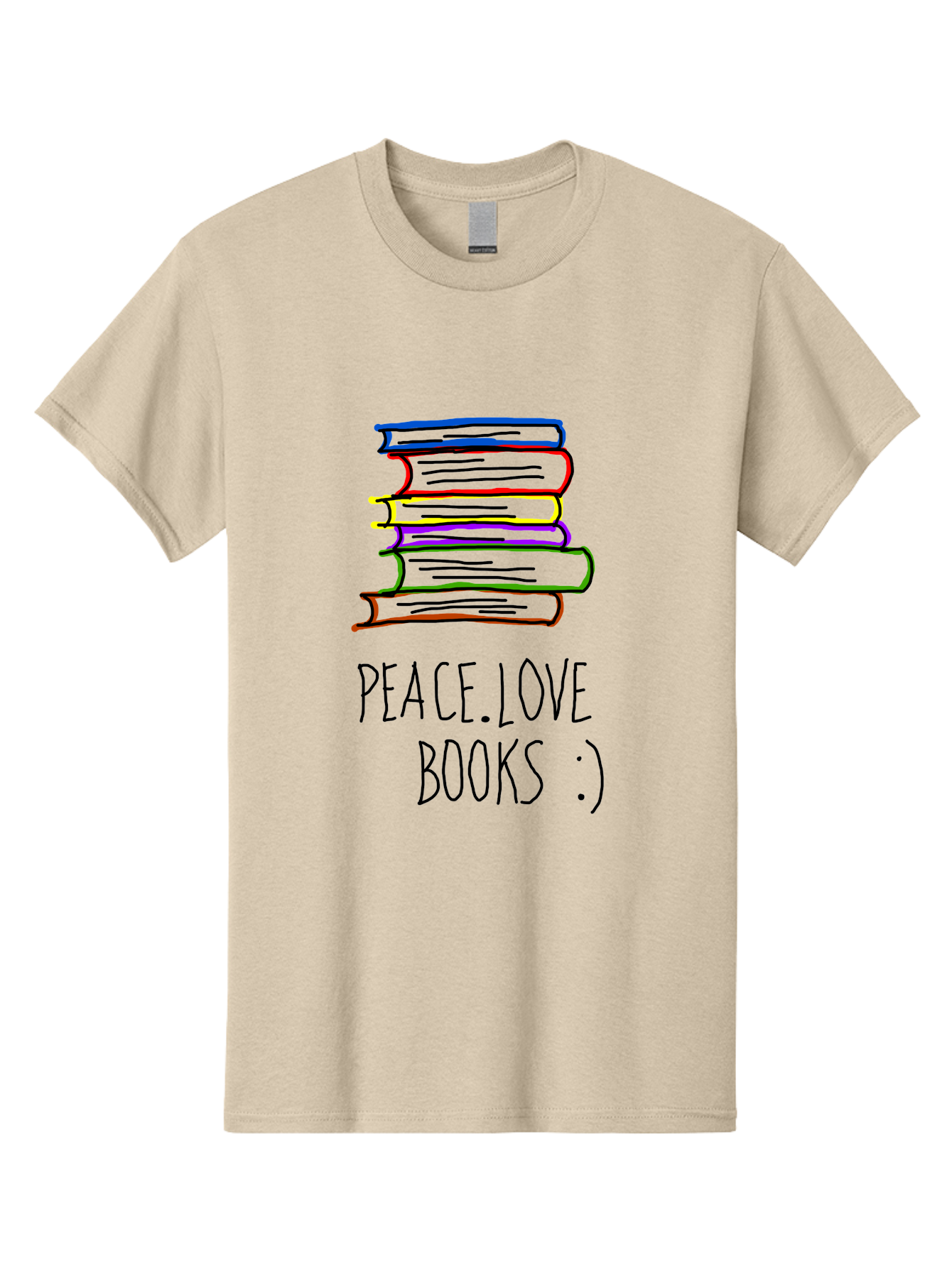 Peace-Love-Books Men'S Graphic Tee, 100% Cotton, Comfortable Casual Summer Wear, Machine Washable, Stack Of Books, Love For Reading, Peaceful Atmosphere, Inspirational Quote, Book Lovers, Reading Culture, Inspirational Message, -  Aaa109 23