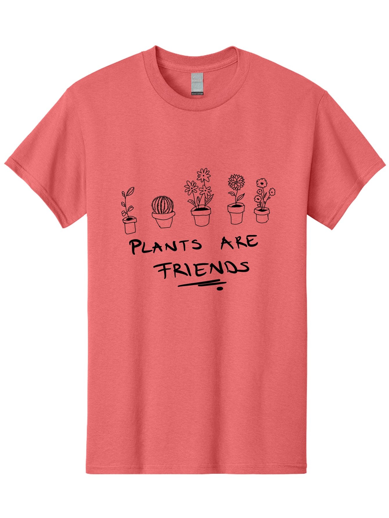 Plants-Are-Friends Men'S Graphic Tee, 100% Cotton, Comfortable Casual Summer Wear, Machine Washable, Potted Plants, Houseplants, Floral Arrangements, Botanical Art, Cactus, Friendship, Plant Love, Botanical Friends, Plant Appreciation -  Aaa113 9