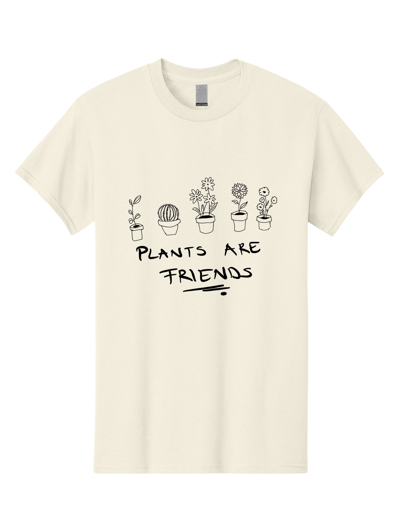 Plants-Are-Friends Men'S Graphic Tee, 100% Cotton, Comfortable Casual Summer Wear, Machine Washable, Potted Plants, Houseplants, Floral Arrangements, Botanical Art, Cactus, Friendship, Plant Love, Botanical Friends, Plant Appreciation -  Aaa113 7