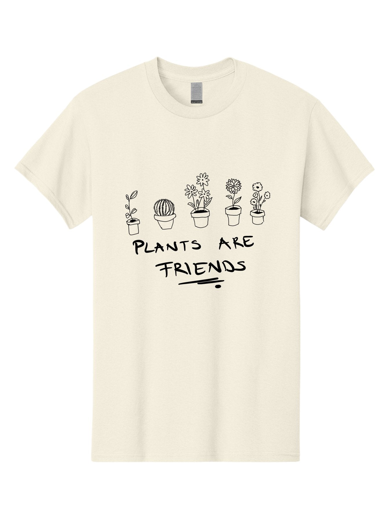 Plants-Are-Friends Men'S Graphic Tee, 100% Cotton, Comfortable Casual Summer Wear, Machine Washable, Potted Plants, Houseplants, Floral Arrangements, Botanical Art, Cactus, Friendship, Plant Love, Botanical Friends, Plant Appreciation -  Aaa113 21