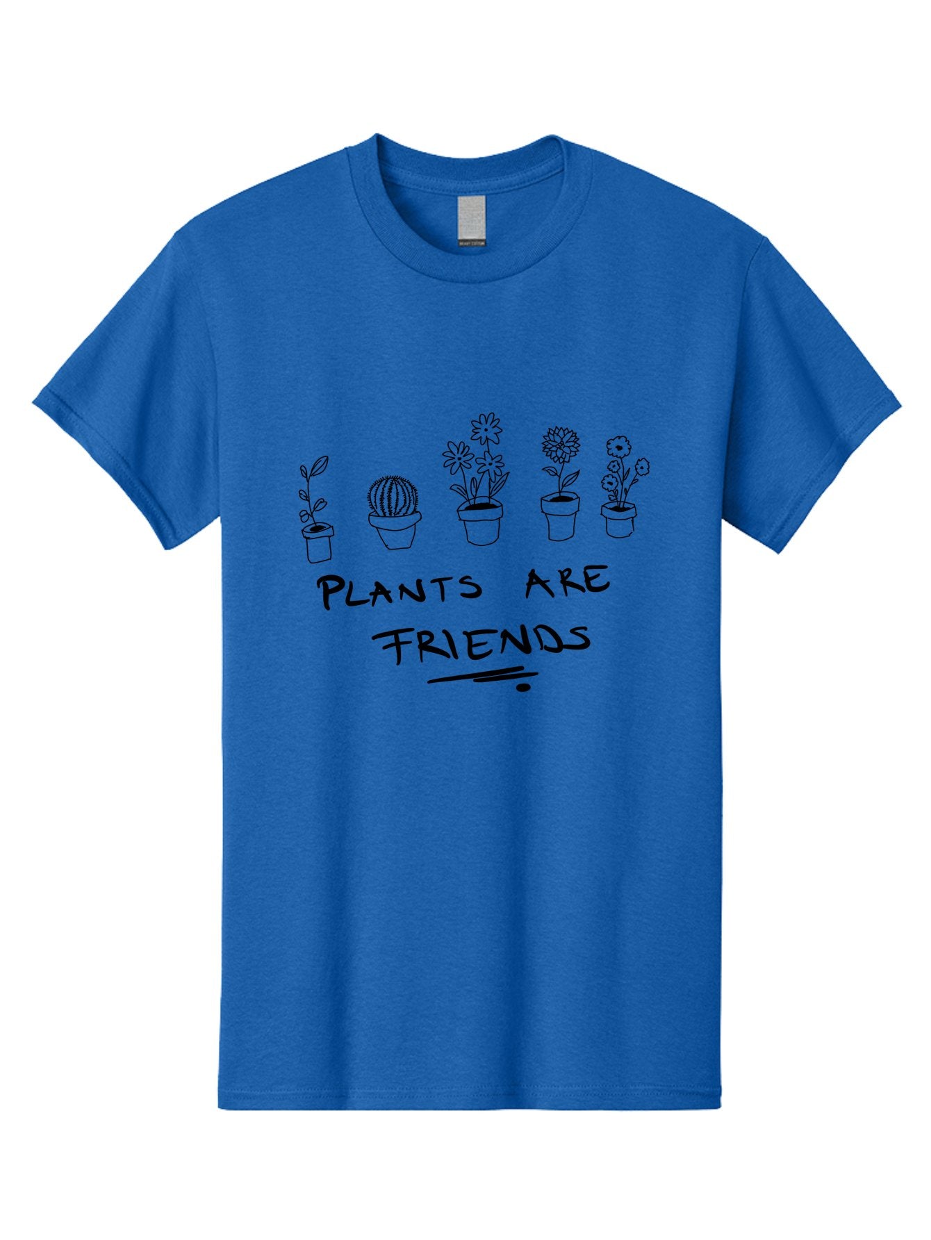 Plants-Are-Friends Men'S Graphic Tee, 100% Cotton, Comfortable Casual Summer Wear, Machine Washable, Potted Plants, Houseplants, Floral Arrangements, Botanical Art, Cactus, Friendship, Plant Love, Botanical Friends, Plant Appreciation -  Aaa113 27
