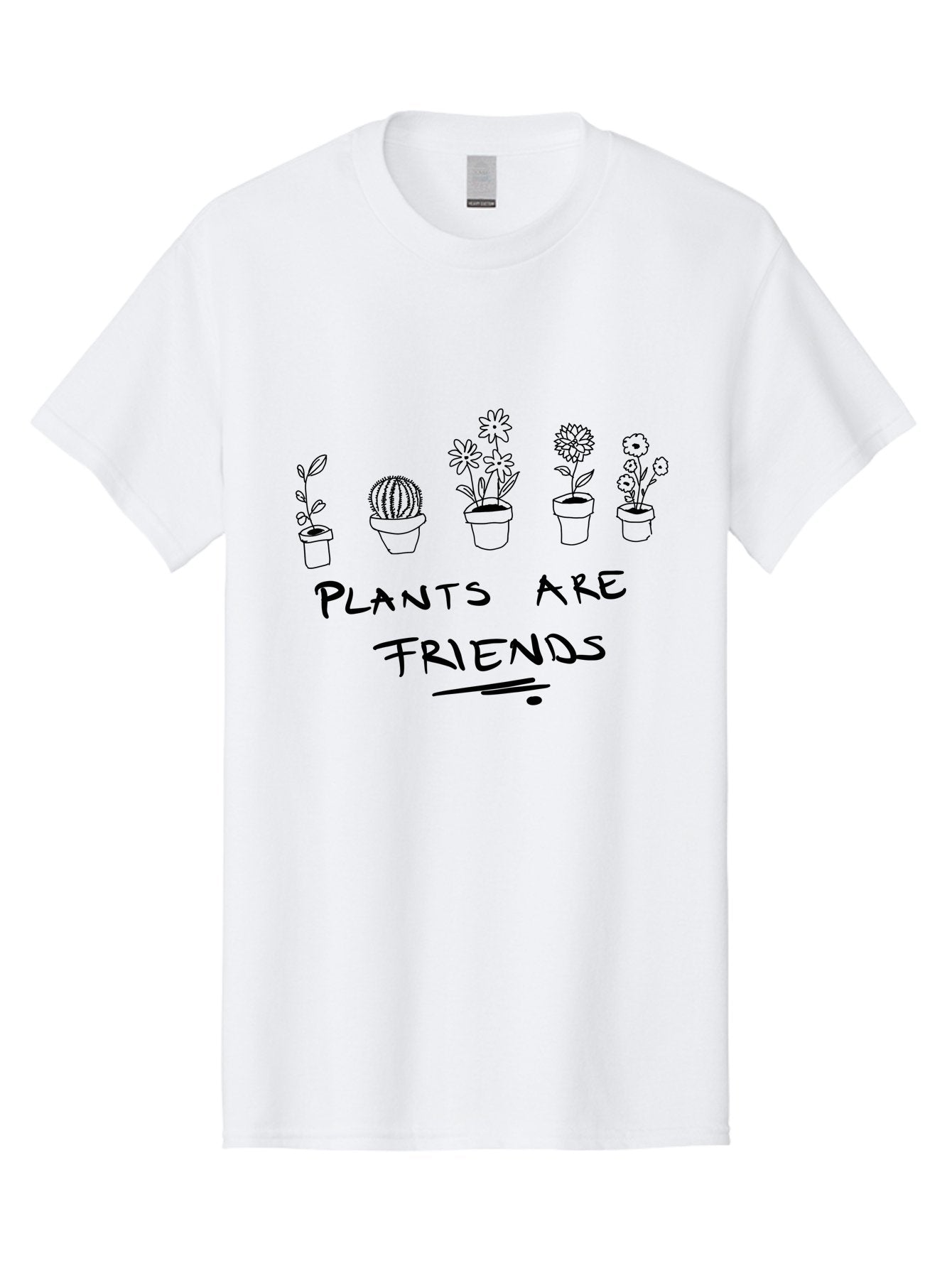 Plants-Are-Friends Men'S Graphic Tee, 100% Cotton, Comfortable Casual Summer Wear, Machine Washable, Potted Plants, Houseplants, Floral Arrangements, Botanical Art, Cactus, Friendship, Plant Love, Botanical Friends, Plant Appreciation -  Aaa113 17