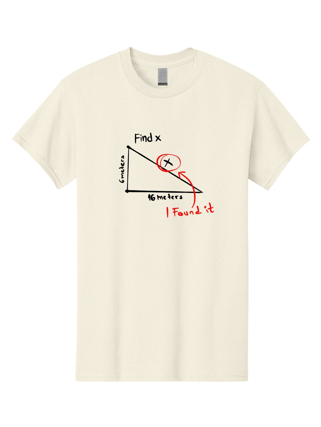 Right-Triangle-Problem Men'S Graphic Tee, 100% Cotton, Comfortable Casual Summer Wear, Machine Washable, Right Triangle, 6 Meters, 16 Meters, Find X, Pythagorean Theorem, Geometry Problem, Trigonometry, Math Exercise, Solve For X -  Aaa115 29