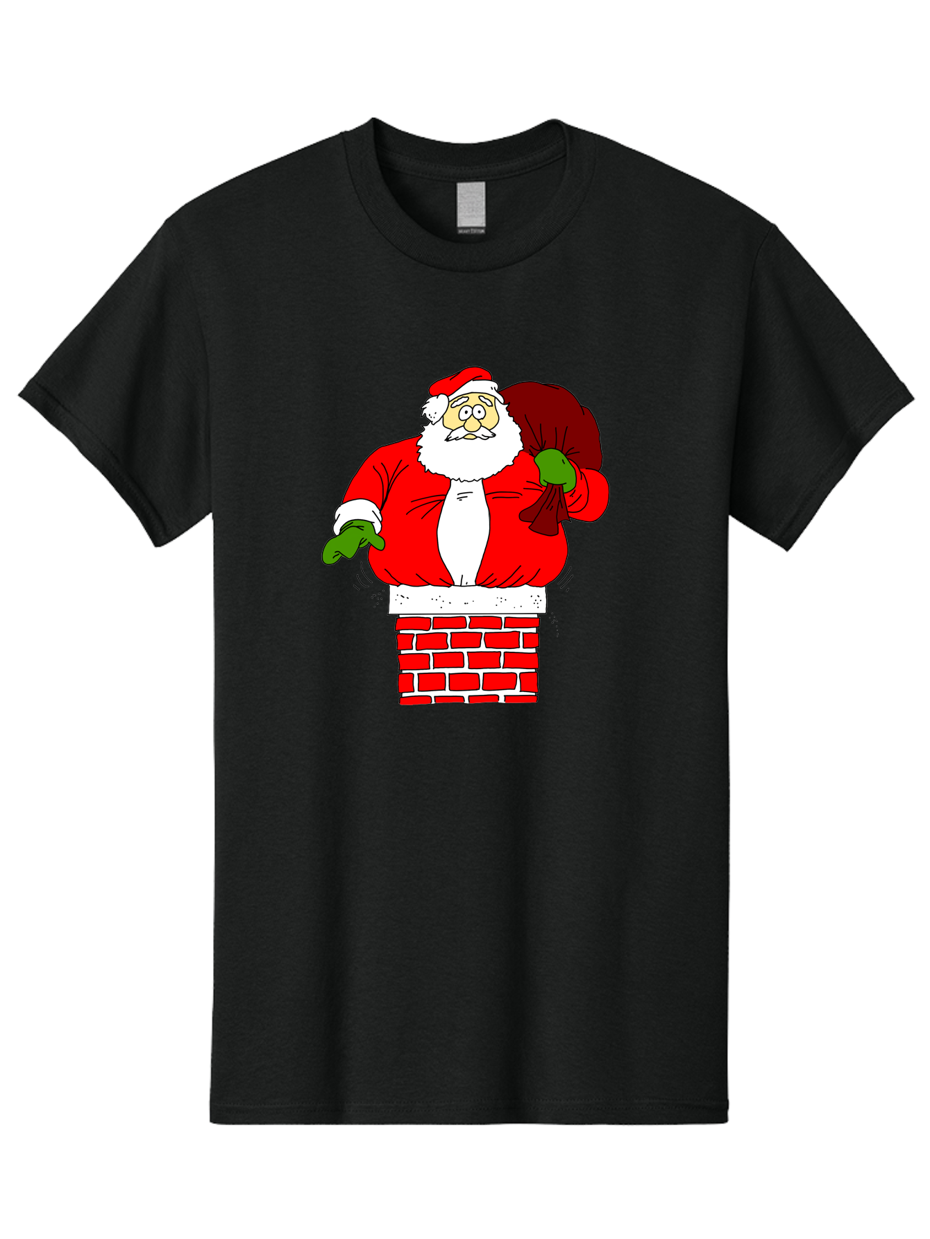 Santa-Claus Men'S Graphic Tee, 100% Cotton, Comfortable Casual Summer Wear, Machine Washable, Santa Claus Emerging From A Chimney, Christmas Magic, Festive Season, Holiday Cheer, Jolly Old Man, Gift Giving, Red Suit, White Beard, -  Aaa118 15