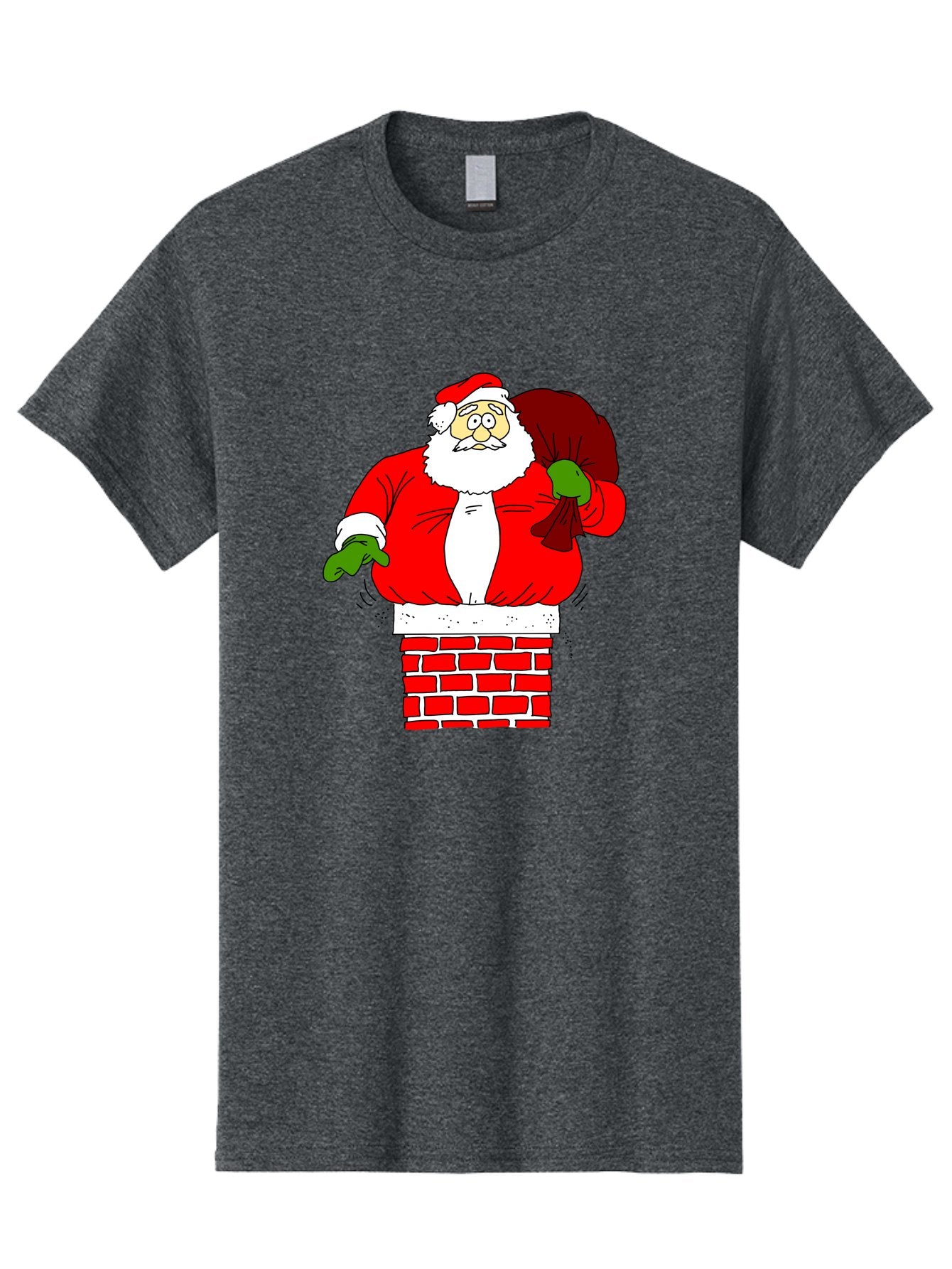 Santa-Claus Men'S Graphic Tee, 100% Cotton, Comfortable Casual Summer Wear, Machine Washable, Santa Claus Emerging From A Chimney, Christmas Magic, Festive Season, Holiday Cheer, Jolly Old Man, Gift Giving, Red Suit, White Beard, -  Aaa118 17