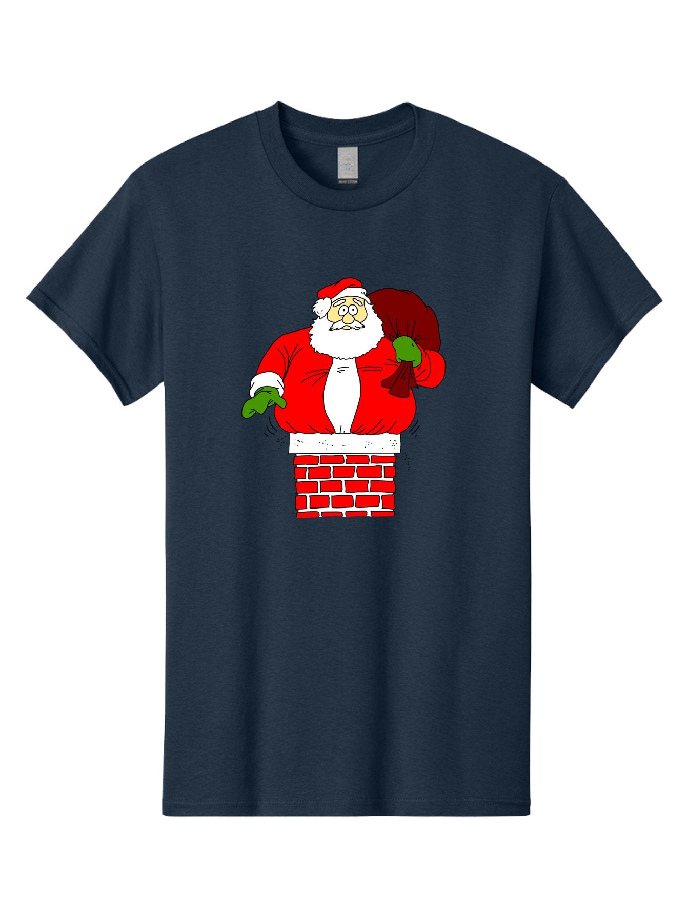 Santa-Claus Men'S Graphic Tee, 100% Cotton, Comfortable Casual Summer Wear, Machine Washable, Santa Claus Emerging From A Chimney, Christmas Magic, Festive Season, Holiday Cheer, Jolly Old Man, Gift Giving, Red Suit, White Beard, -  Aaa118 21